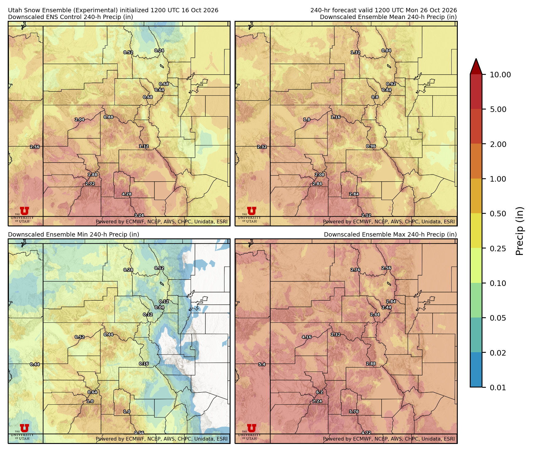 Click to enlarge the NAEFS precipitation Latest NAEFS total precipitation forecast