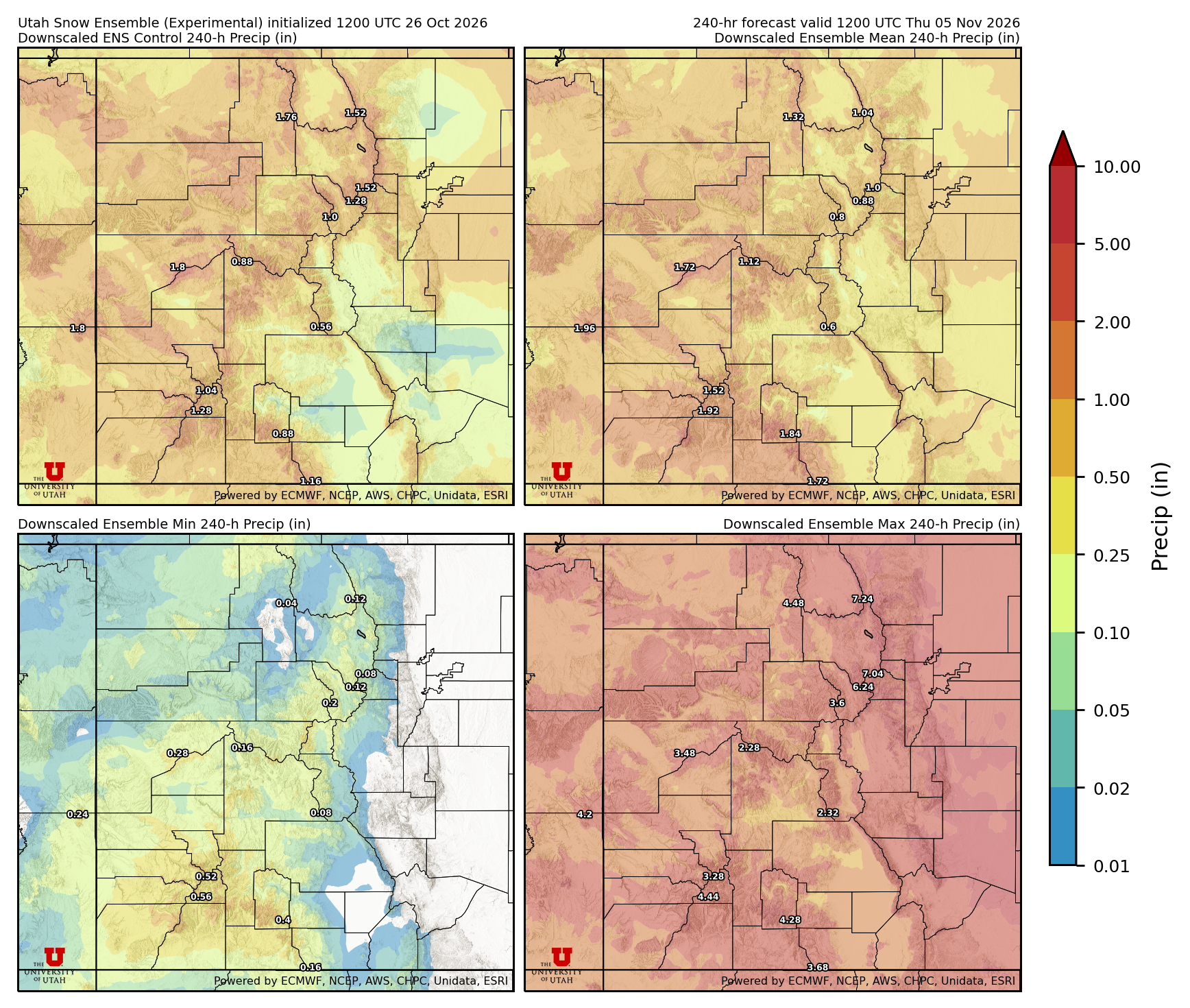 Click to enlarge the NAEFS precipitation Latest NAEFS total precipitation forecast