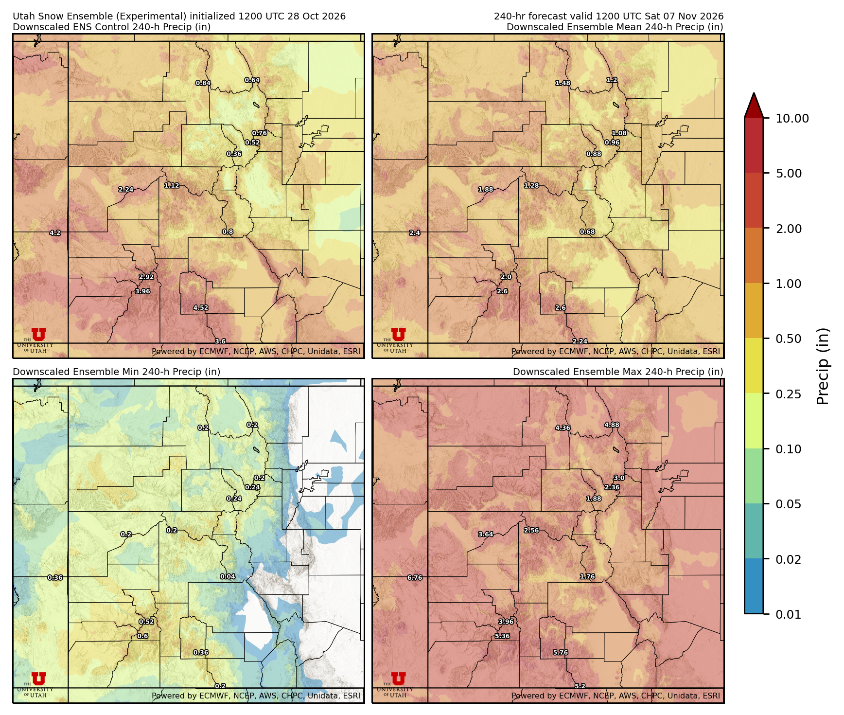 Click to enlarge the NAEFS precipitation Latest NAEFS total precipitation forecast