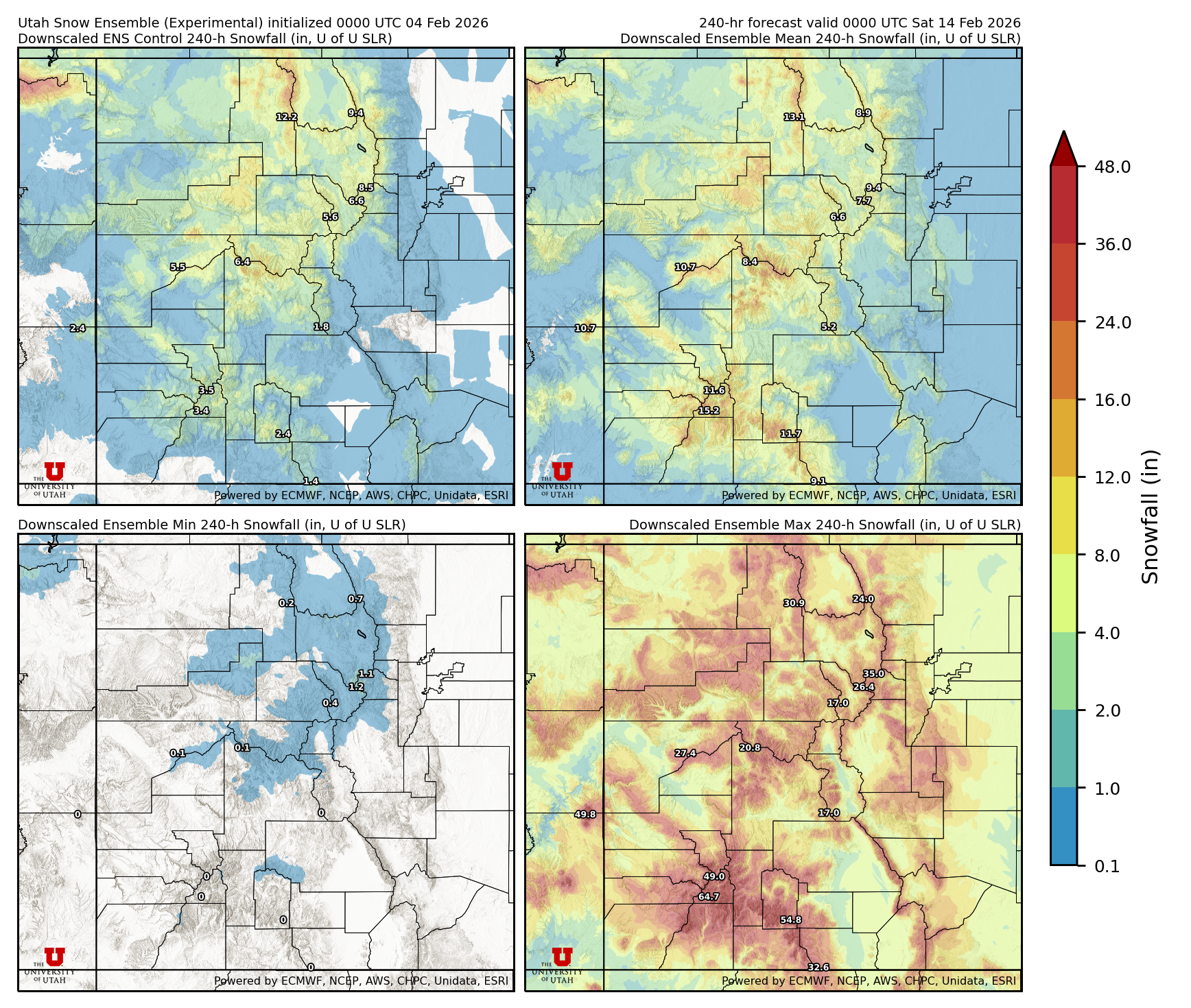 Latest NAEFS total precipitation forecast