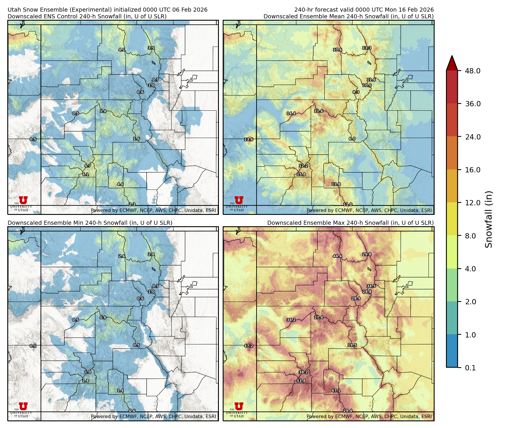 Latest NAEFS total precipitation forecast