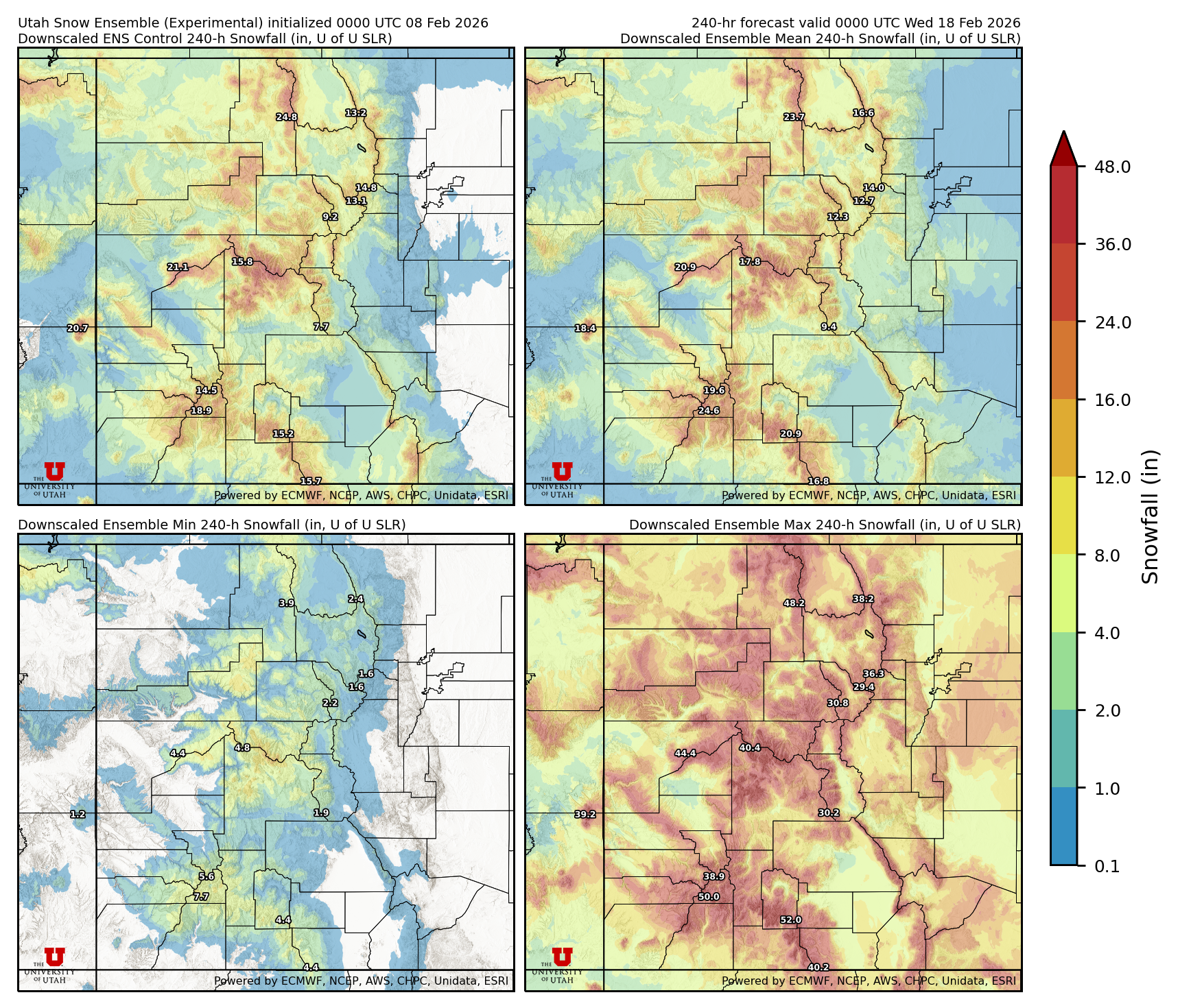 Latest NAEFS total precipitation forecast