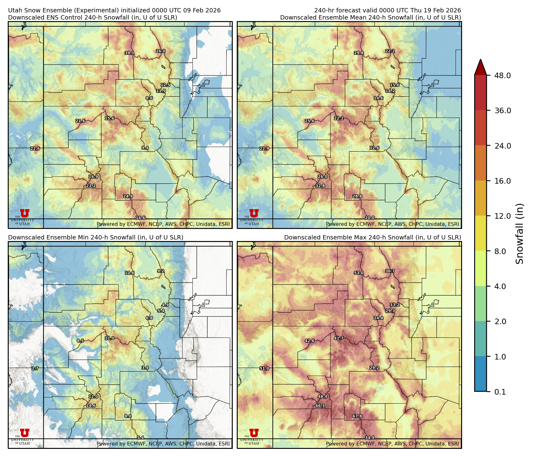 Latest NAEFS total precipitation forecast