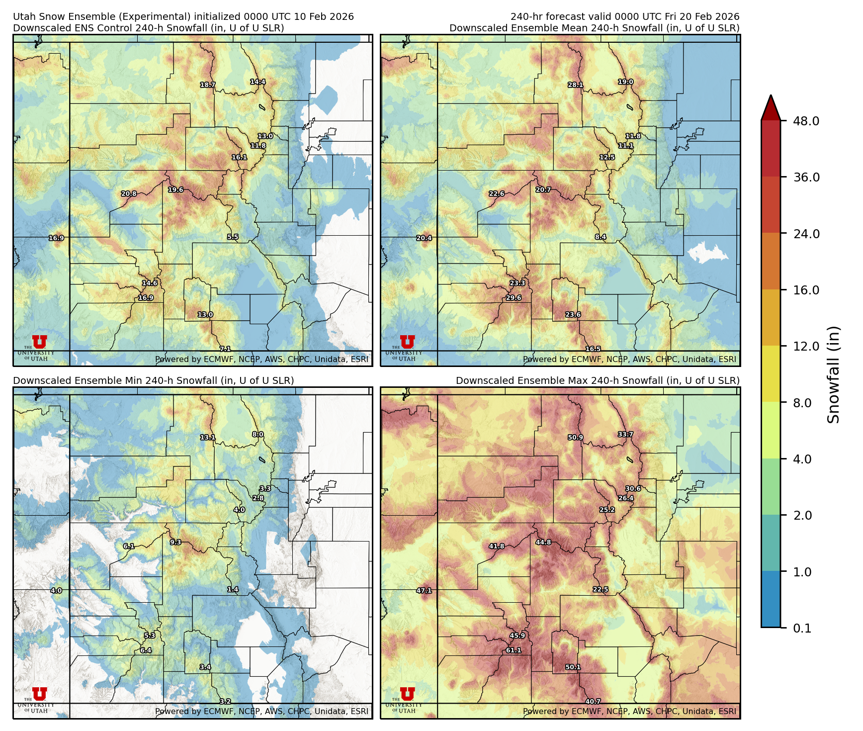 Latest NAEFS total precipitation forecast