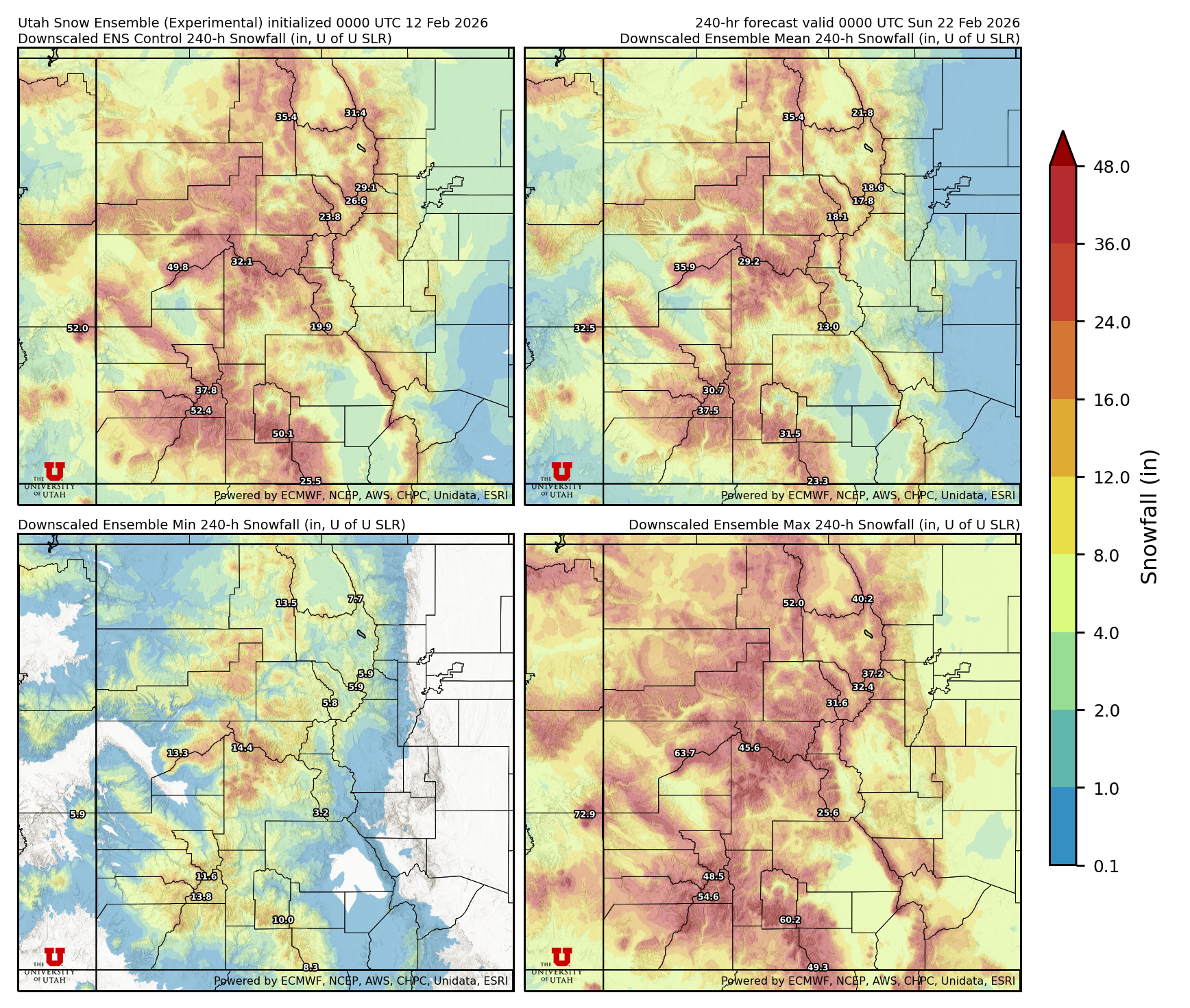 Latest NAEFS total precipitation forecast