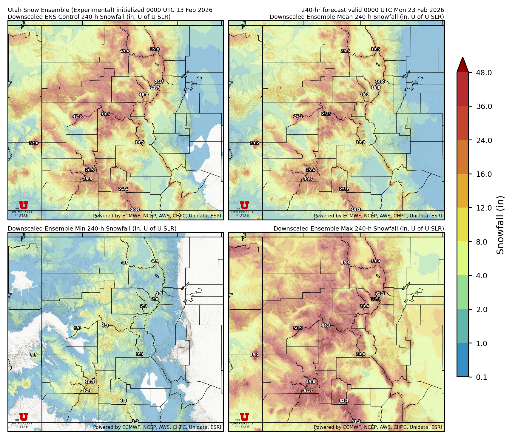 Latest NAEFS total precipitation forecast