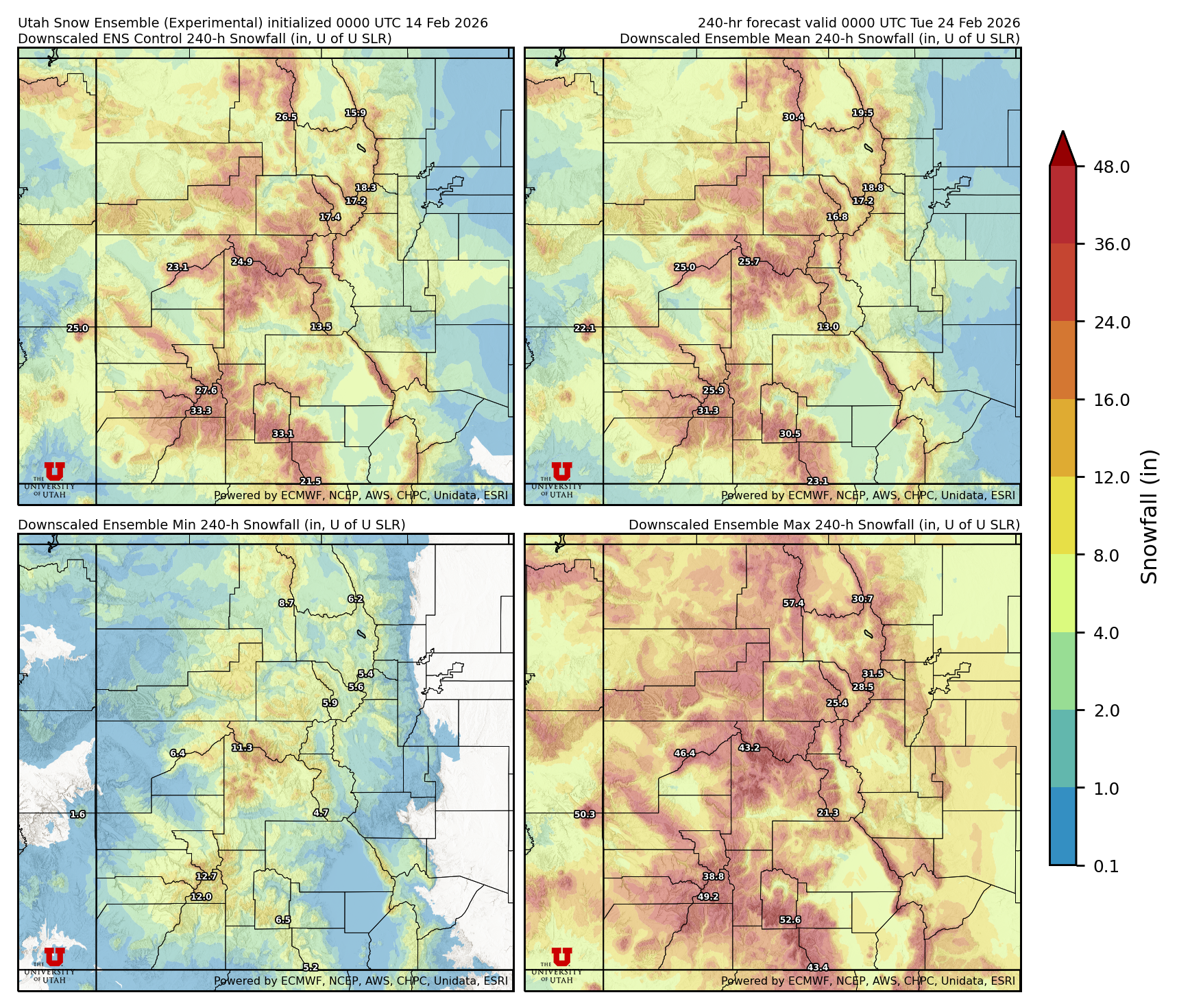 Click to enlarge the NAEFS precipitation Latest NAEFS total precipitation forecast