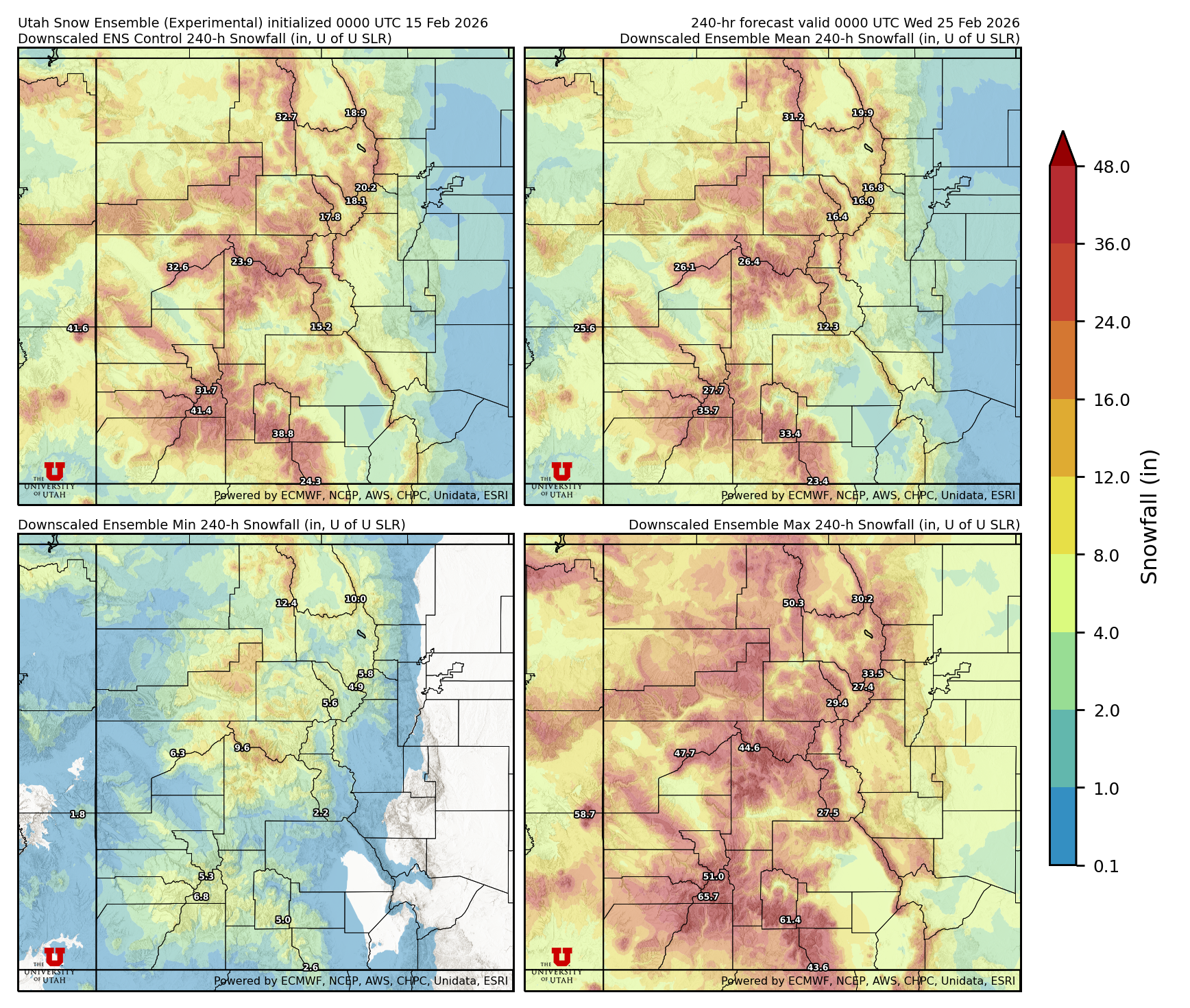 Latest NAEFS total precipitation forecast