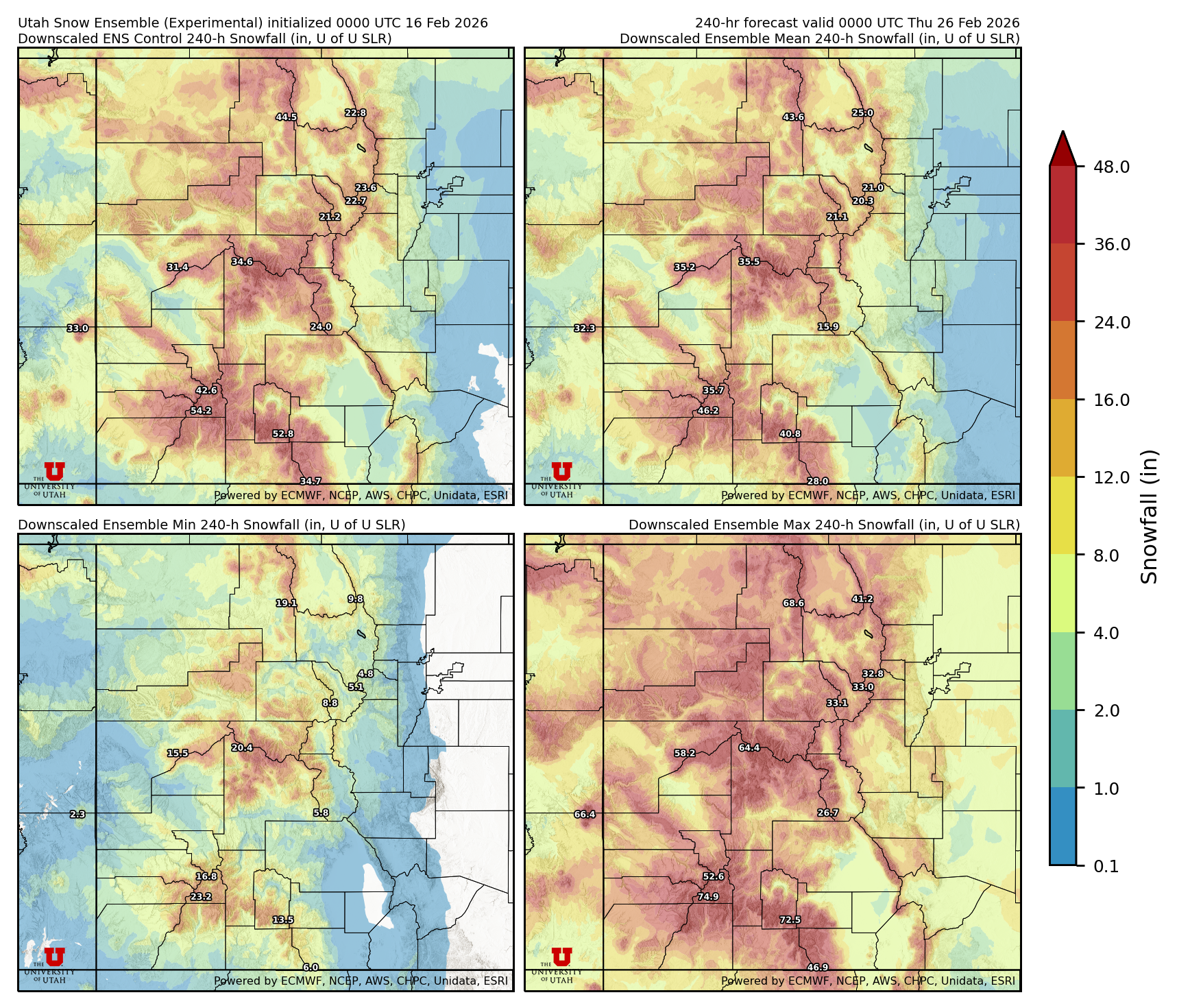 Latest NAEFS total precipitation forecast