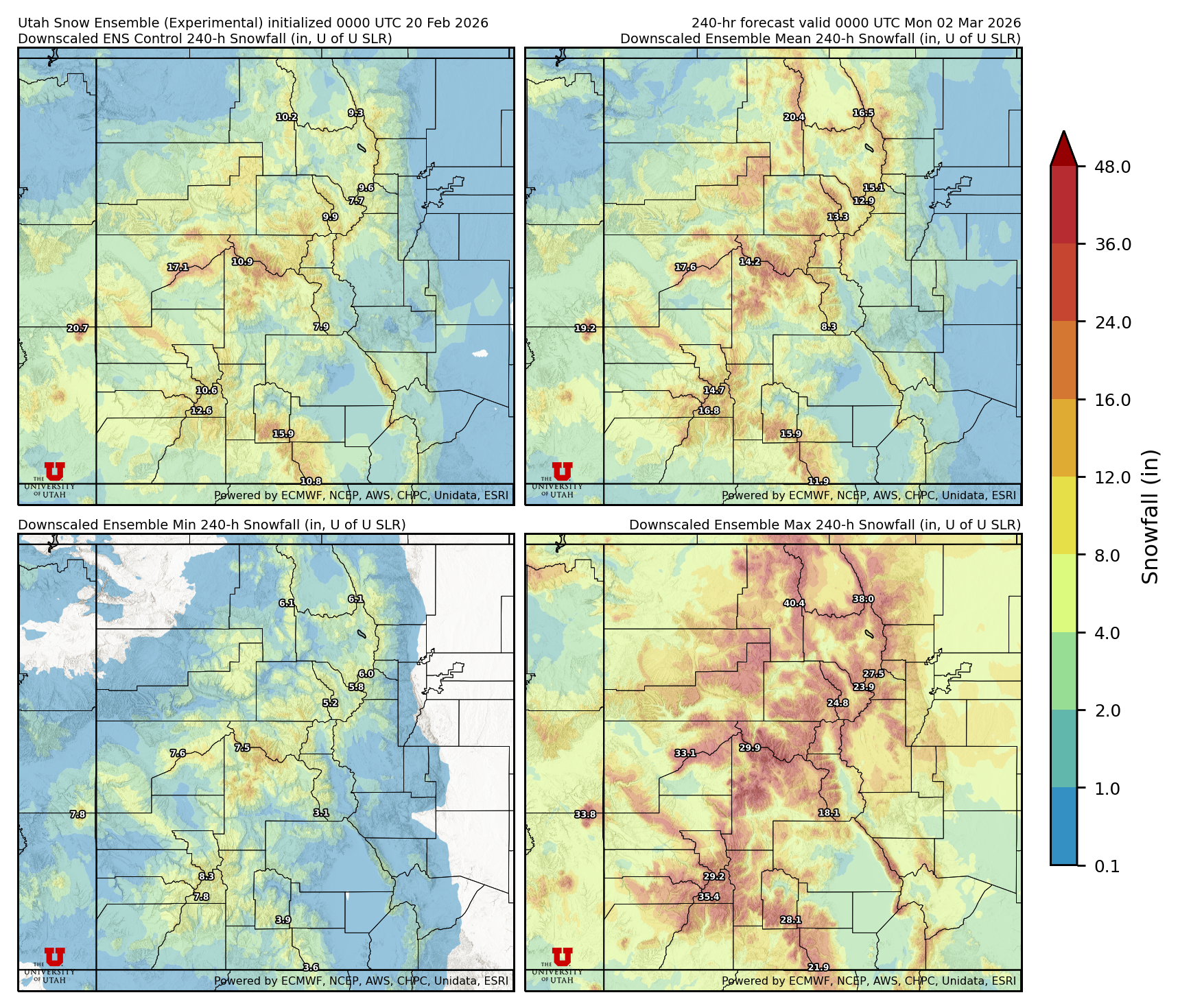 Latest NAEFS total precipitation forecast