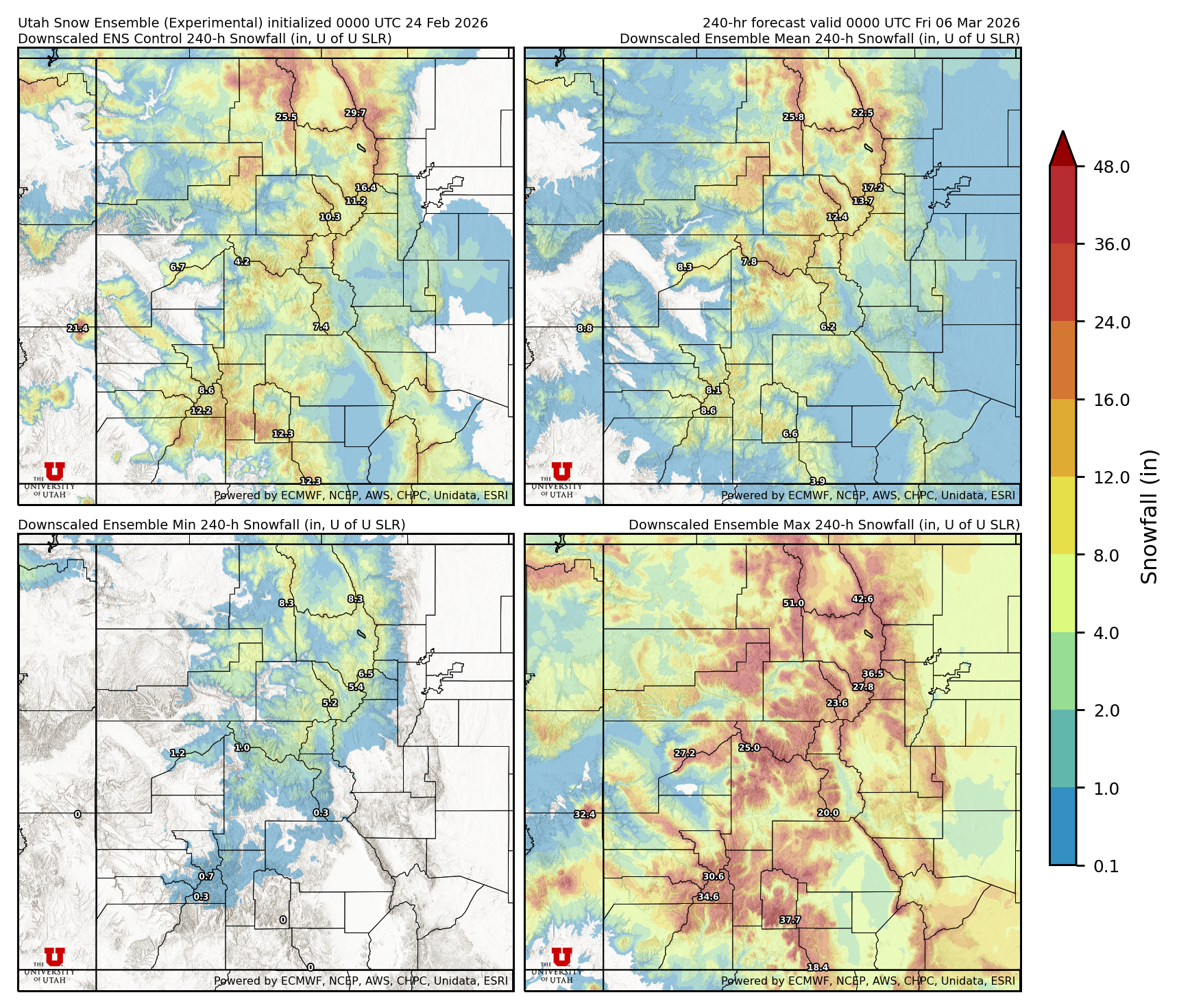 Latest NAEFS total precipitation forecast