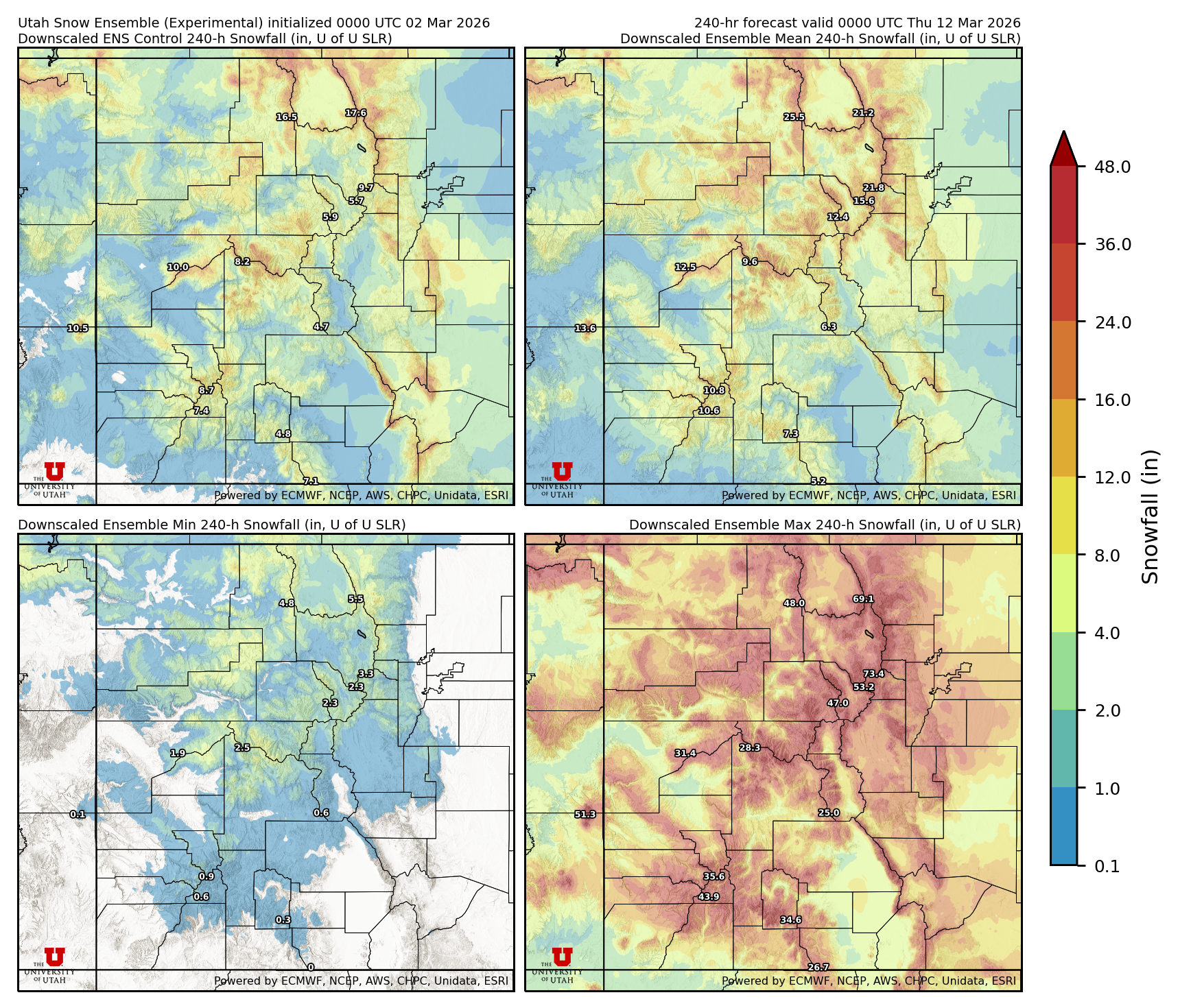 Latest NAEFS total precipitation forecast