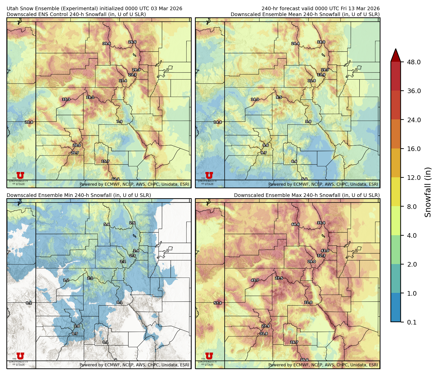 Latest NAEFS total precipitation forecast