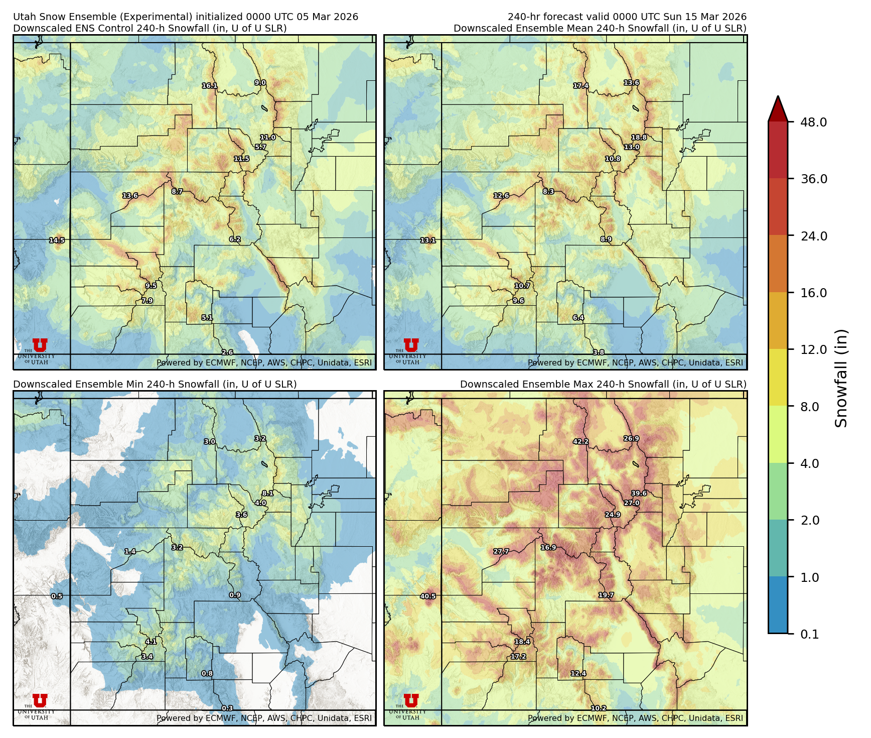 Latest NAEFS total precipitation forecast