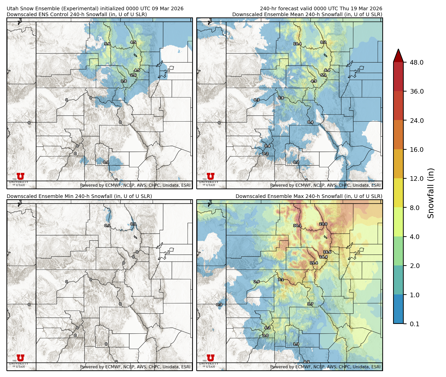 Latest NAEFS total precipitation forecast