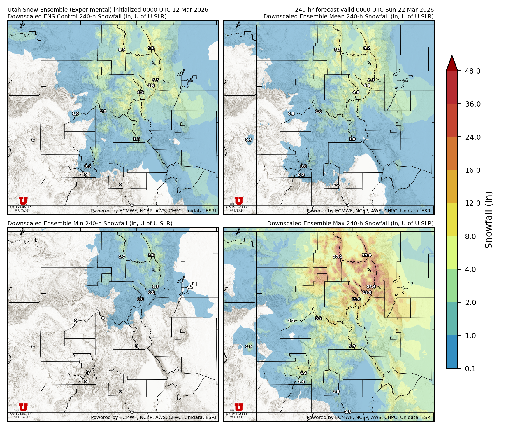Latest NAEFS total precipitation forecast