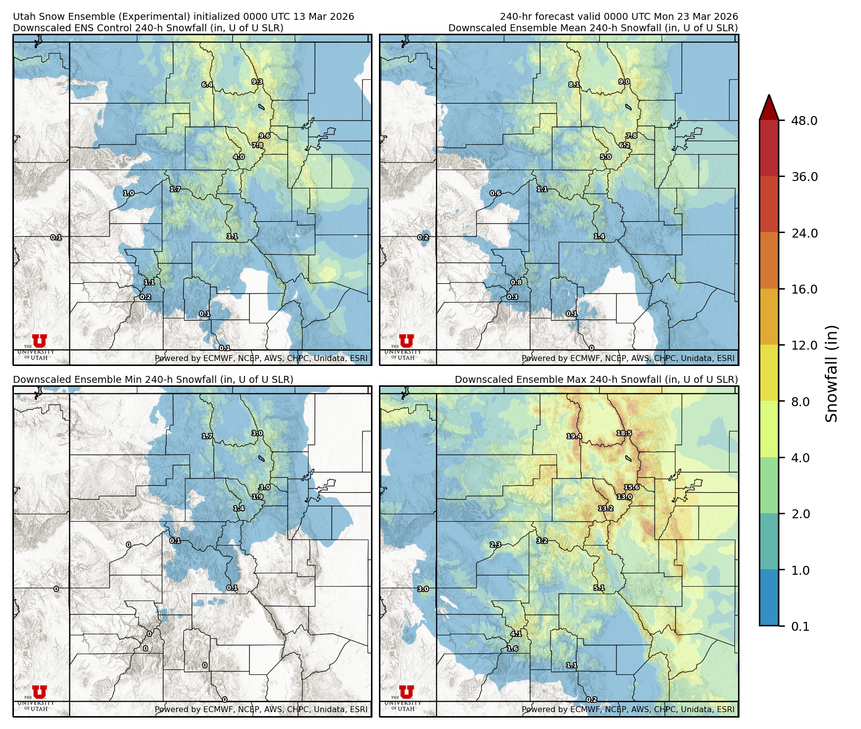 Latest NAEFS total precipitation forecast