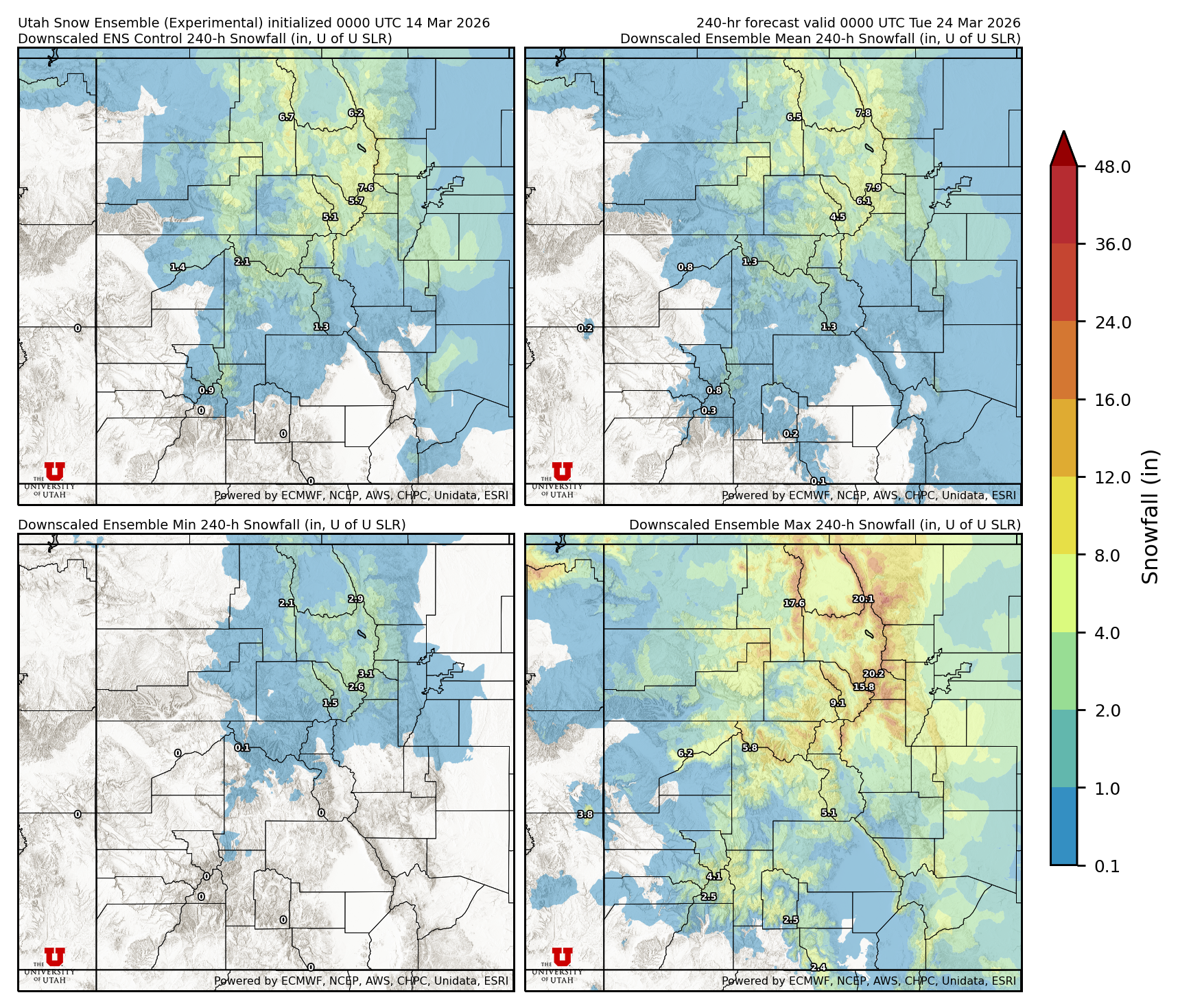 Latest NAEFS total precipitation forecast