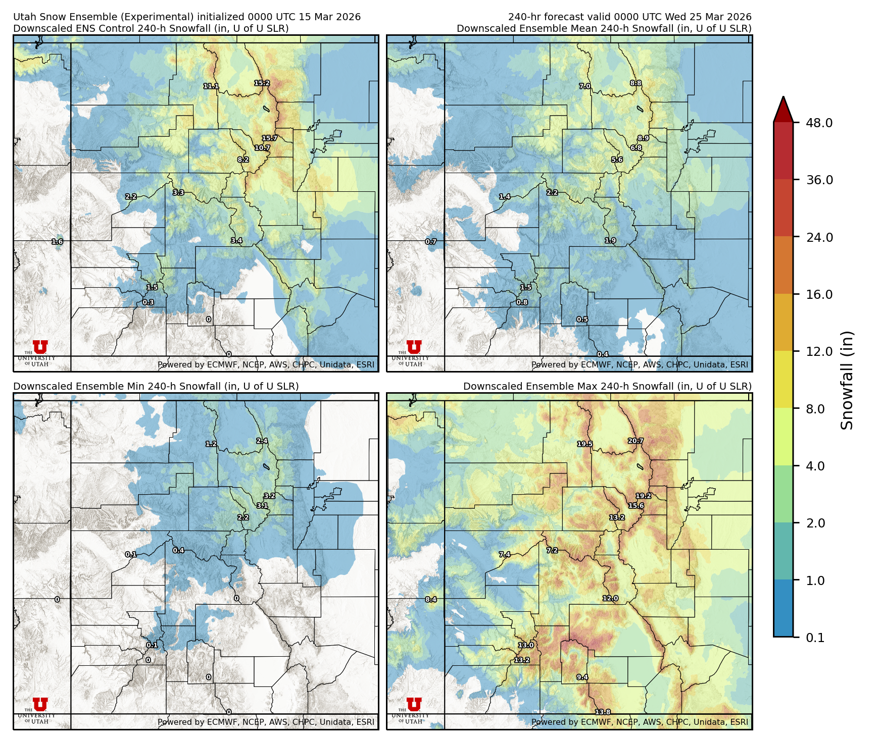 Latest NAEFS total precipitation forecast