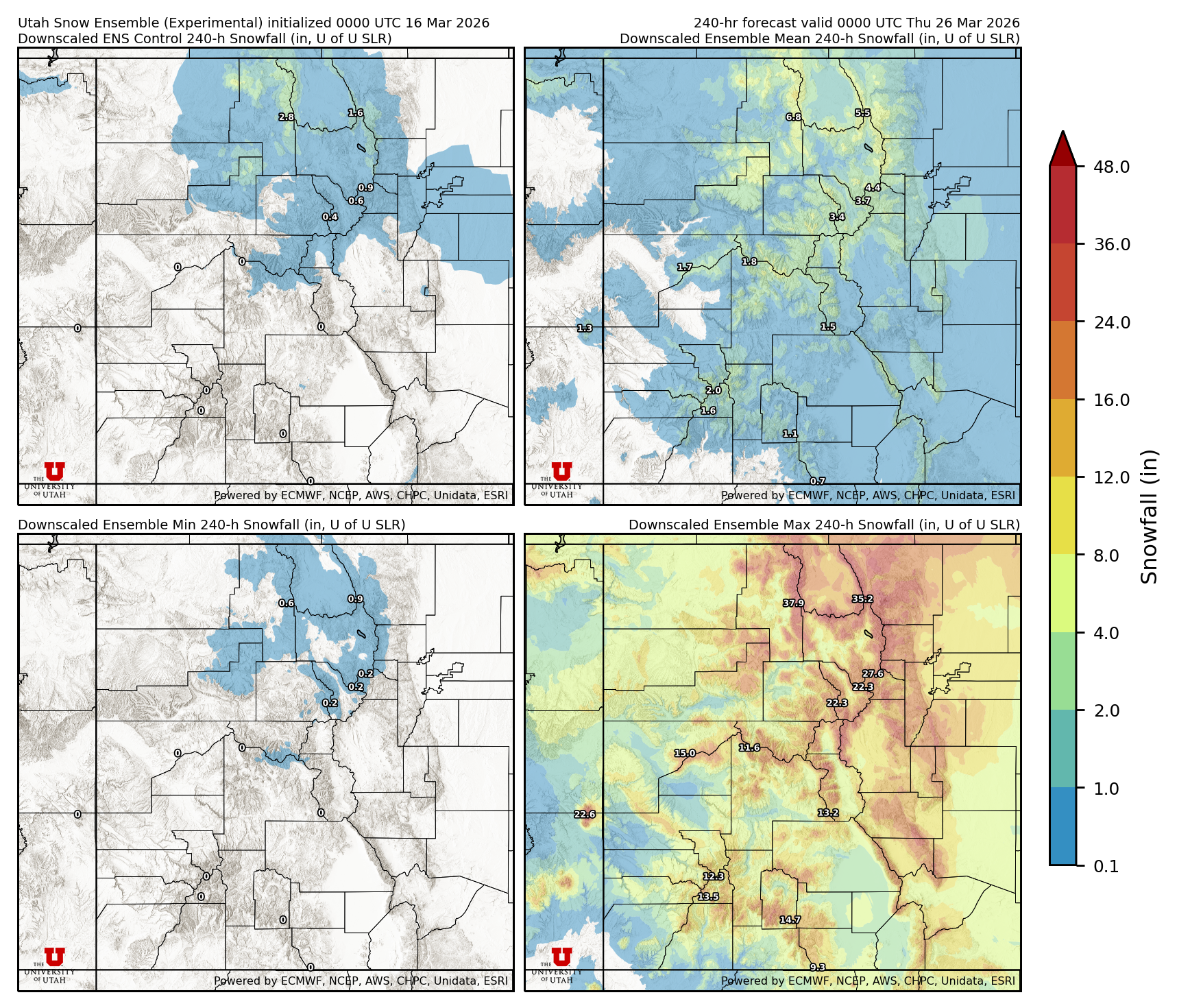 Latest NAEFS total precipitation forecast