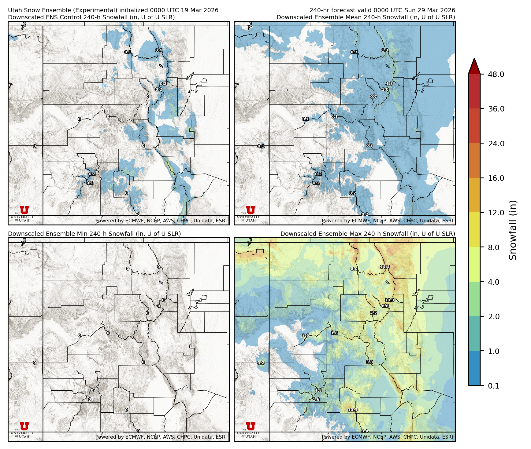 Latest NAEFS total precipitation forecast