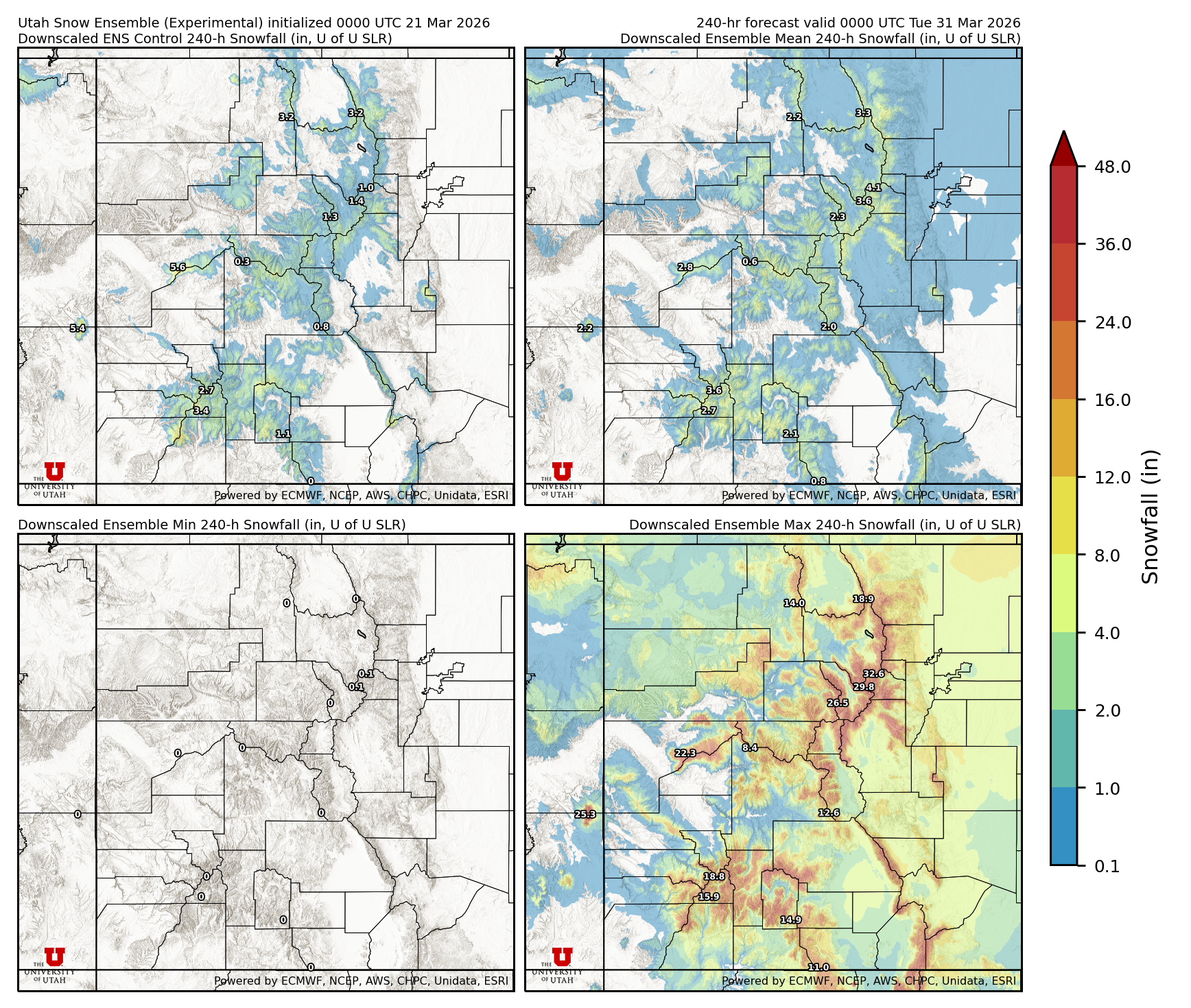 Latest NAEFS total precipitation forecast