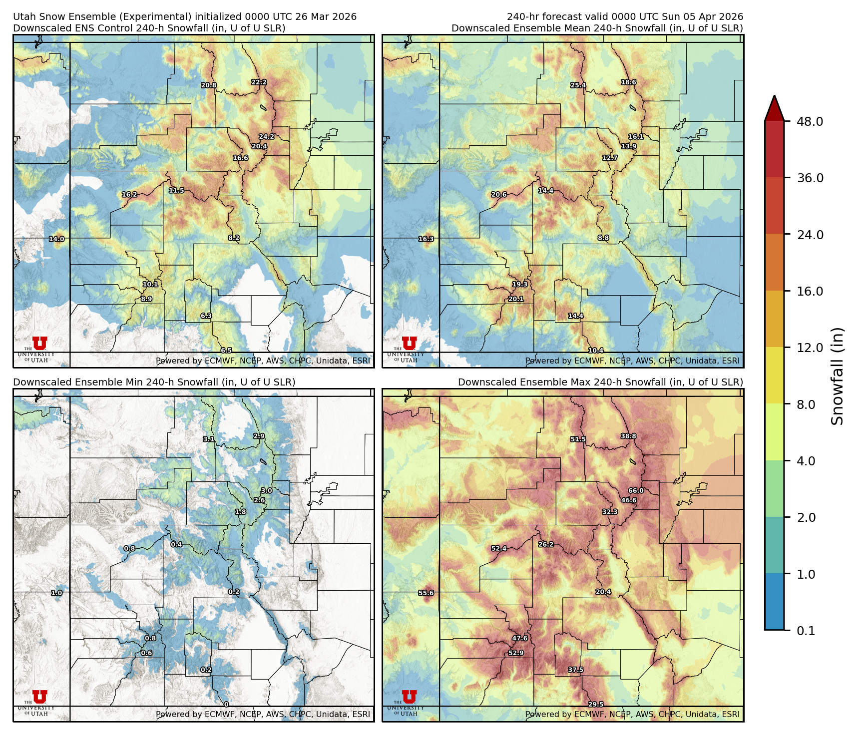 Latest NAEFS total precipitation forecast