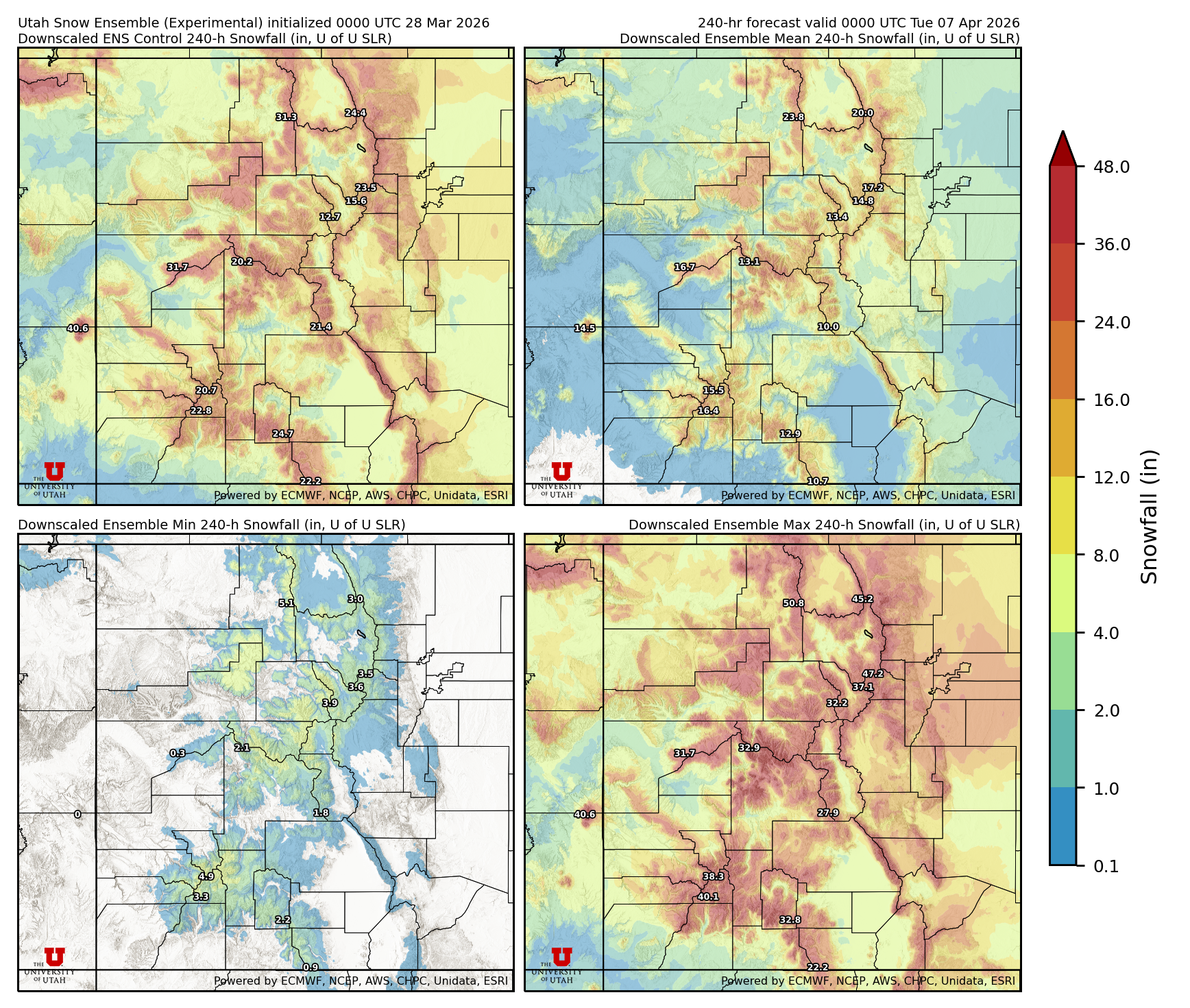 Latest NAEFS total precipitation forecast