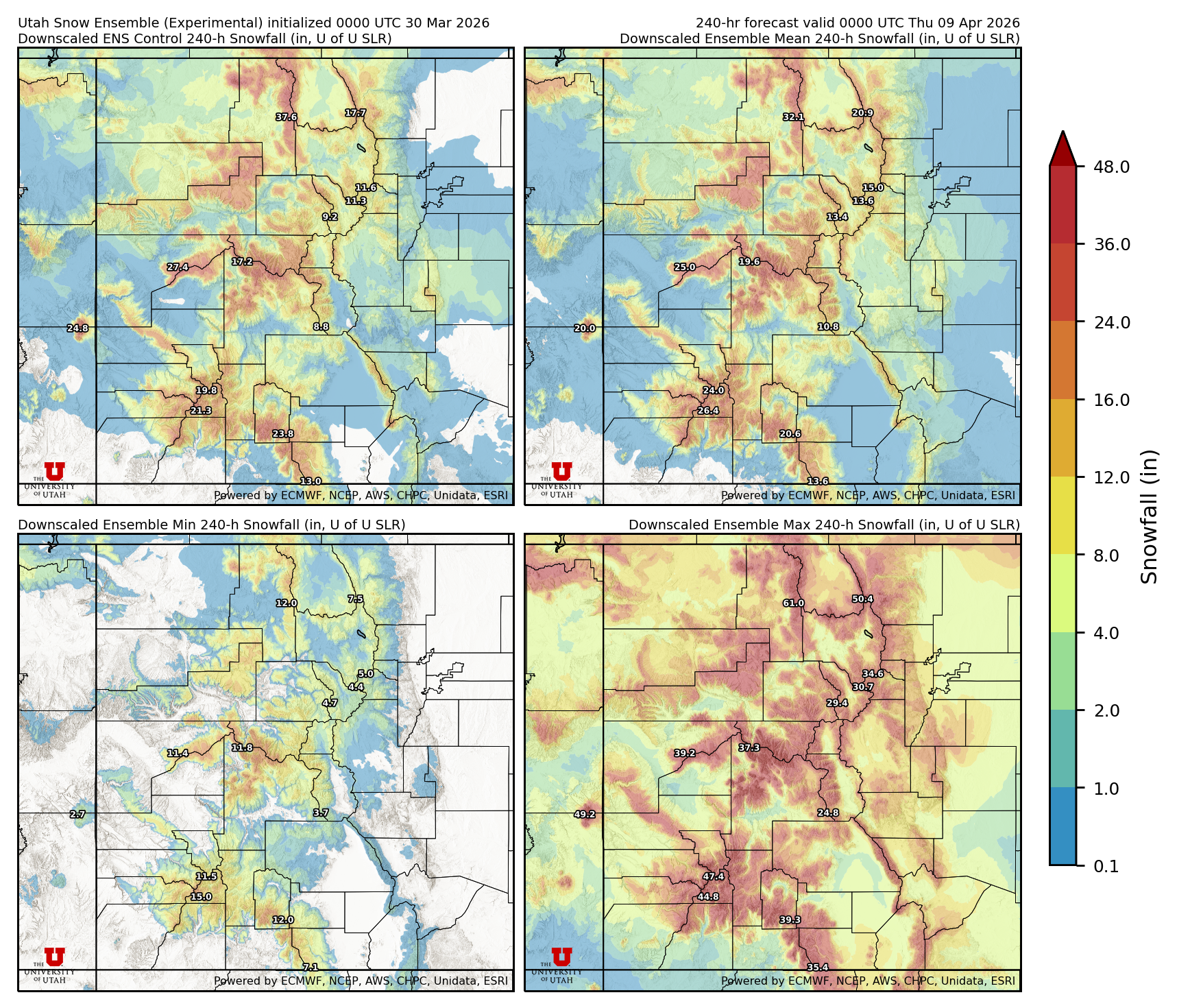 Latest NAEFS total precipitation forecast