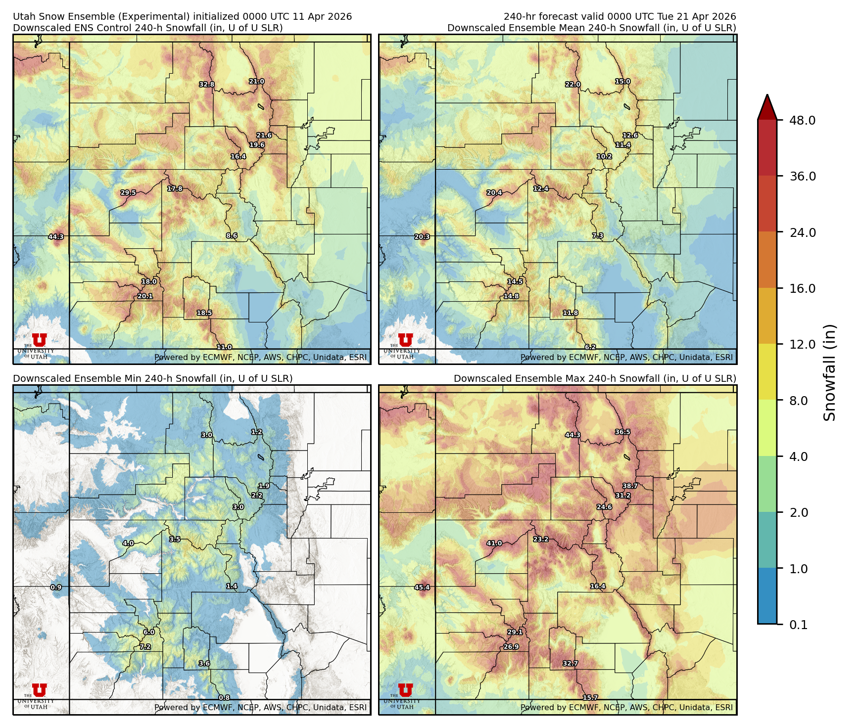 Click to enlarge the NAEFS precipitation Latest NAEFS total precipitation forecast