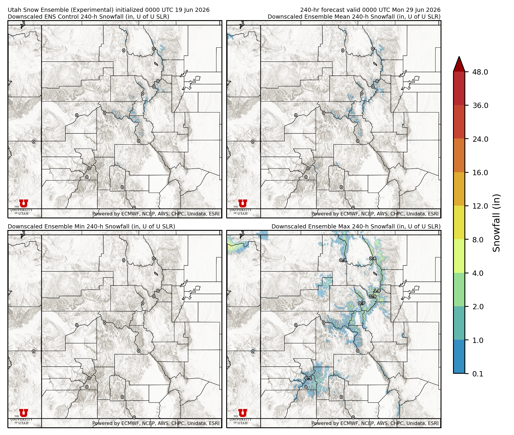 Latest NAEFS total precipitation forecast