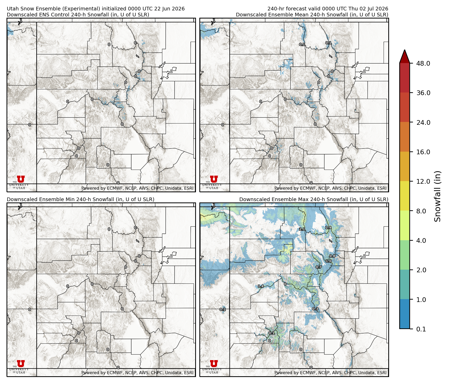 Latest NAEFS total precipitation forecast