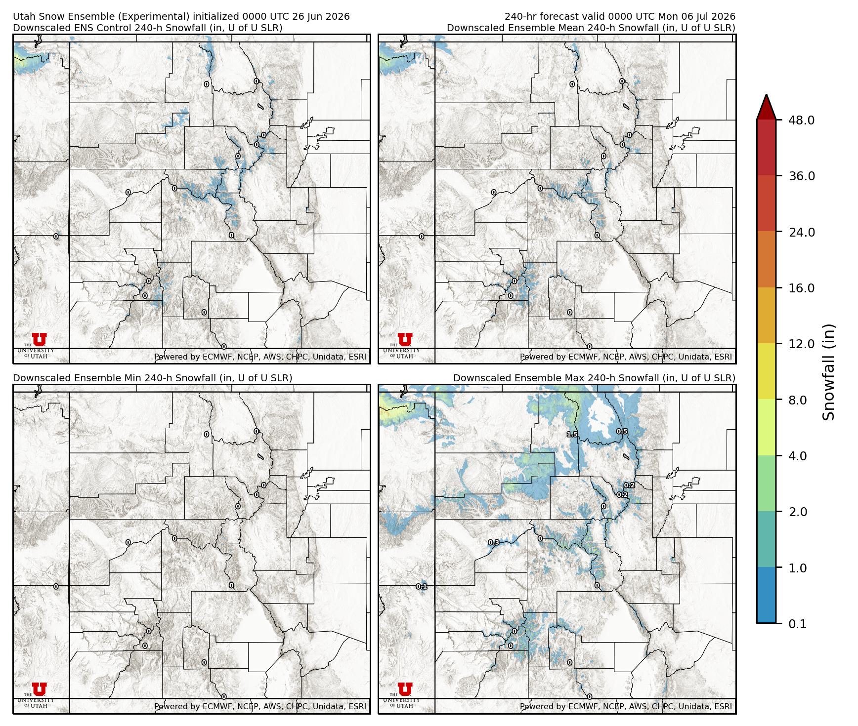 Latest NAEFS total precipitation forecast