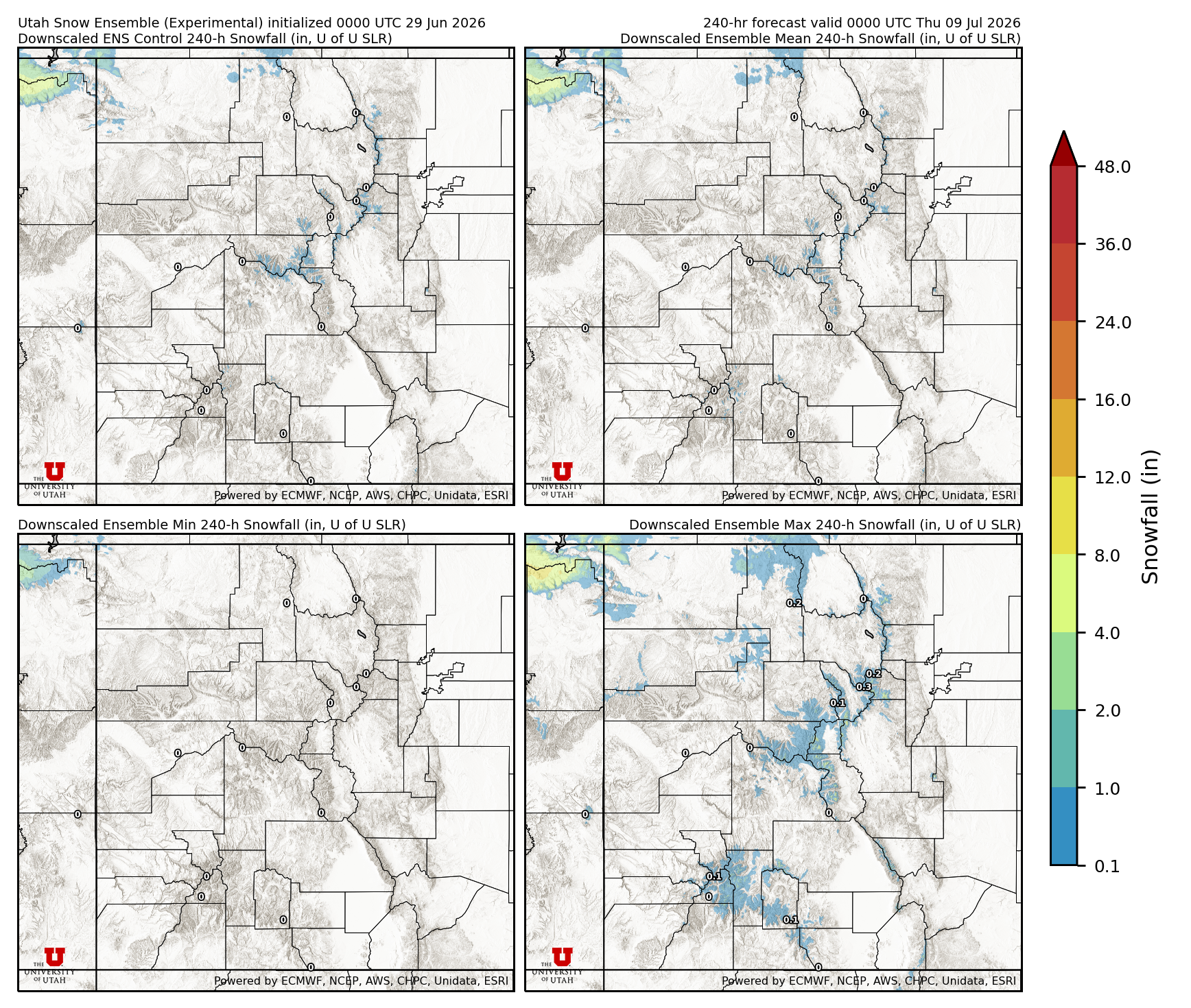 Latest NAEFS total precipitation forecast