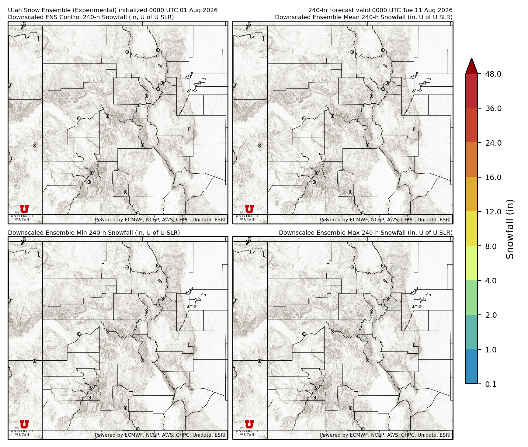 Latest NAEFS total precipitation forecast