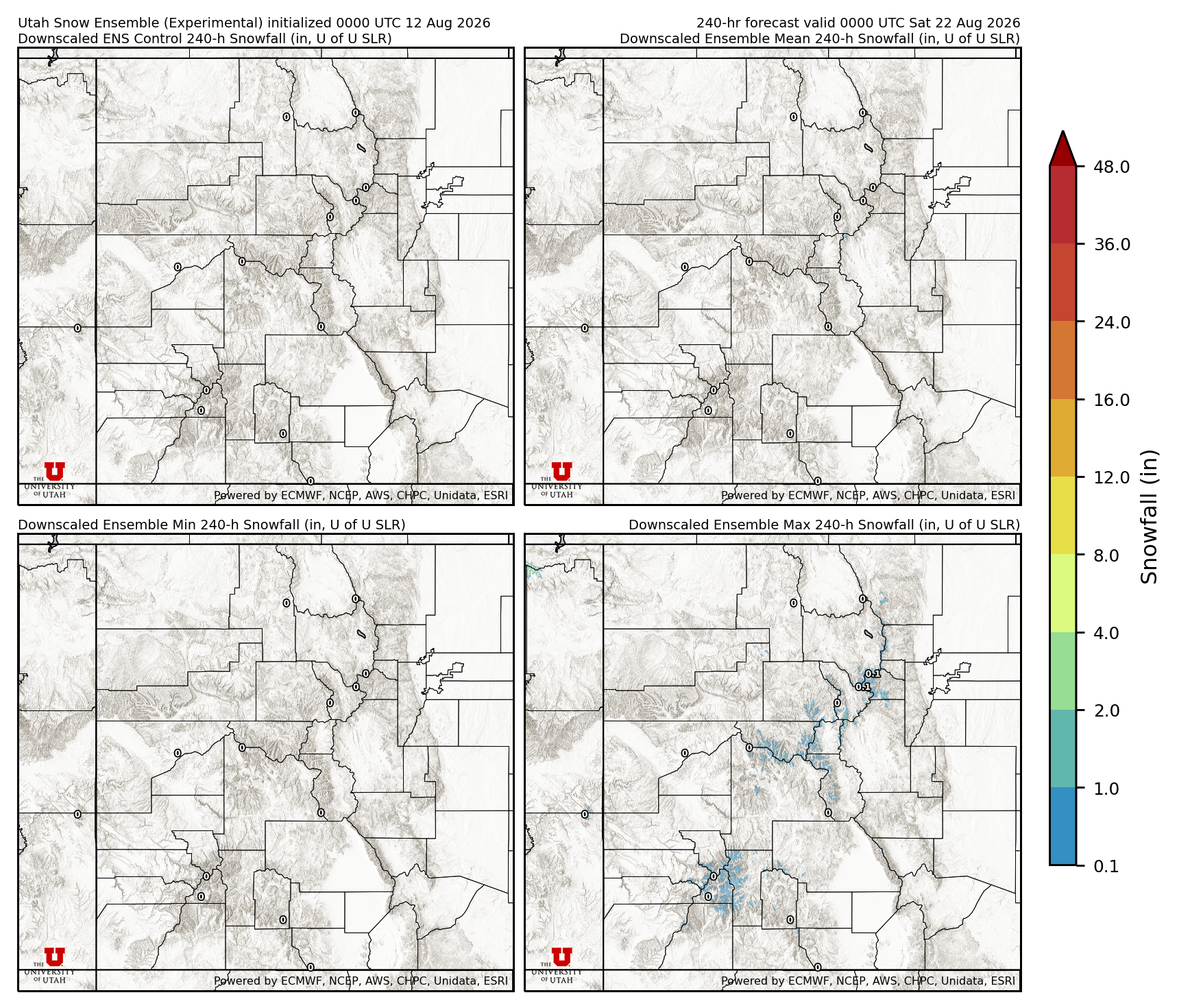 Latest NAEFS total precipitation forecast