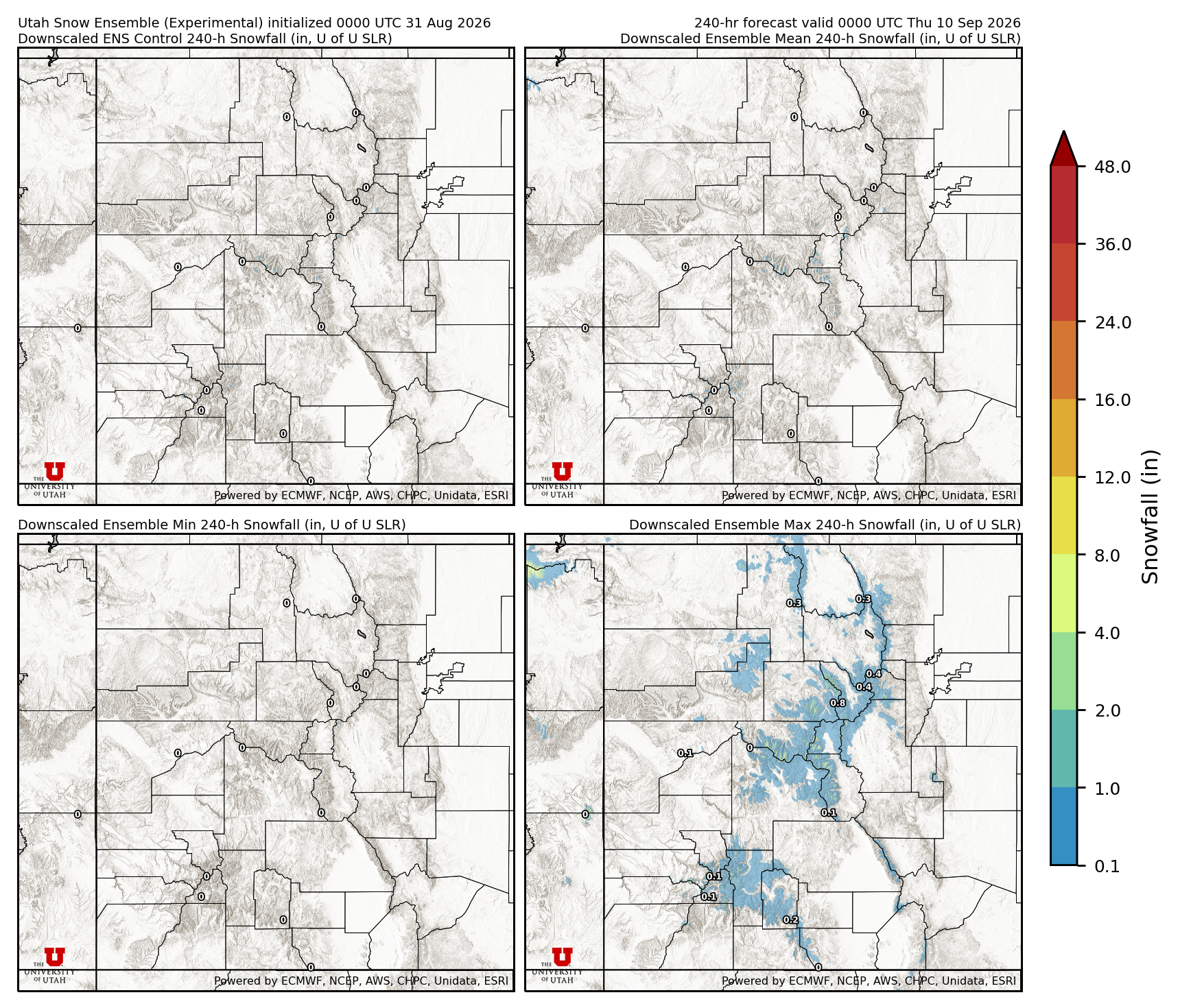 Latest NAEFS total precipitation forecast