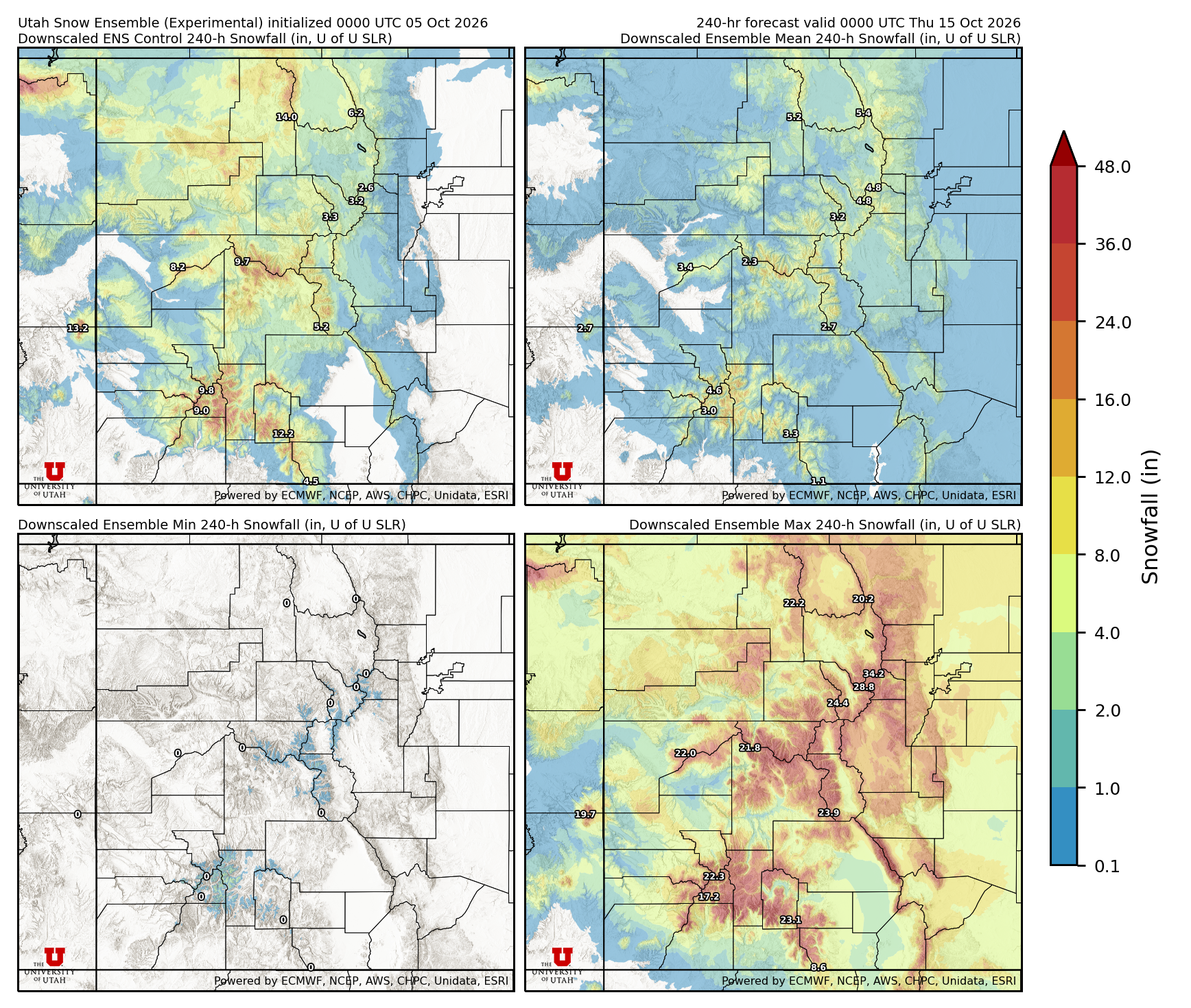 Click to enlarge the NAEFS precipitation Latest NAEFS total precipitation forecast