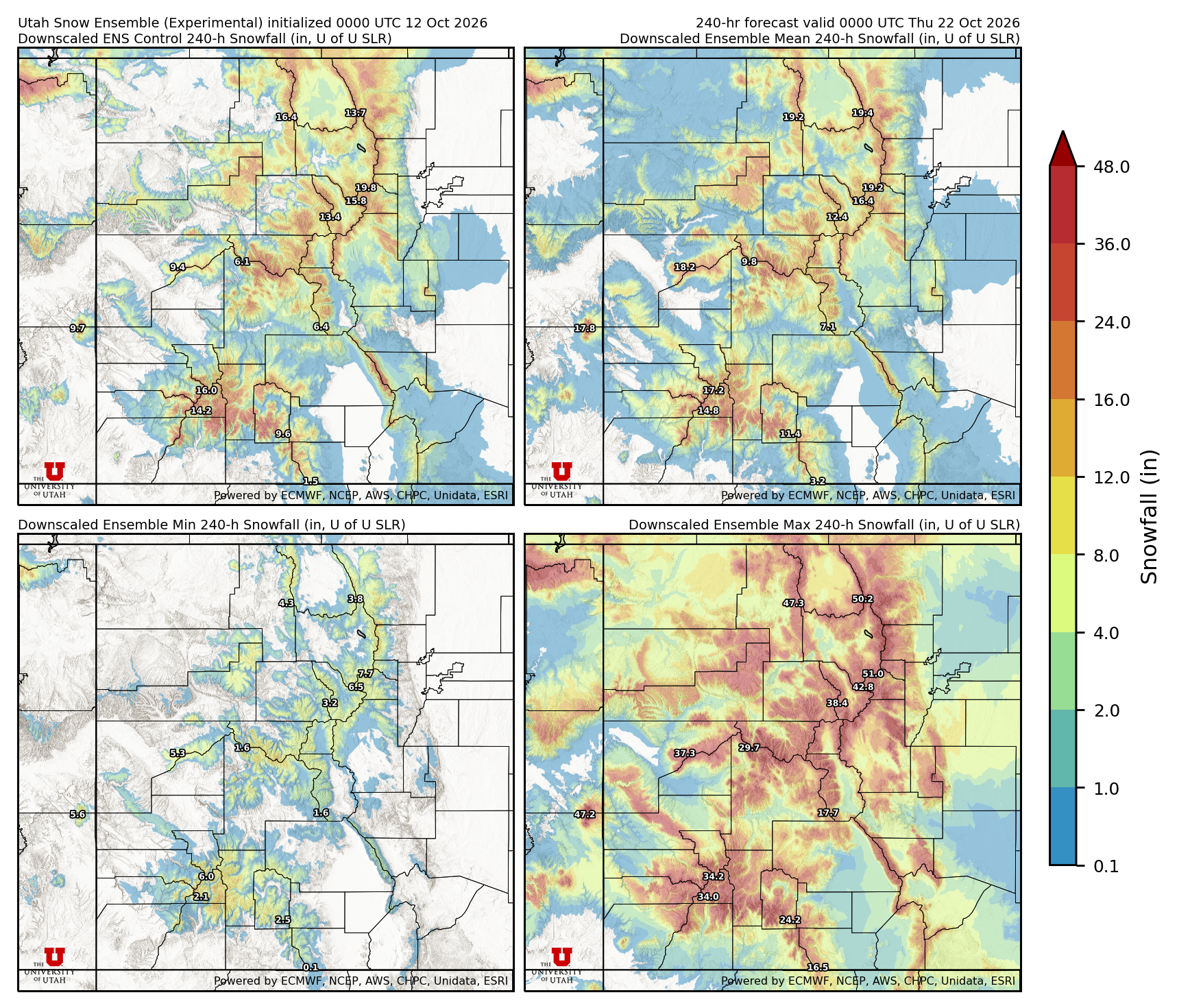 Click to enlarge the NAEFS precipitation Latest NAEFS total precipitation forecast