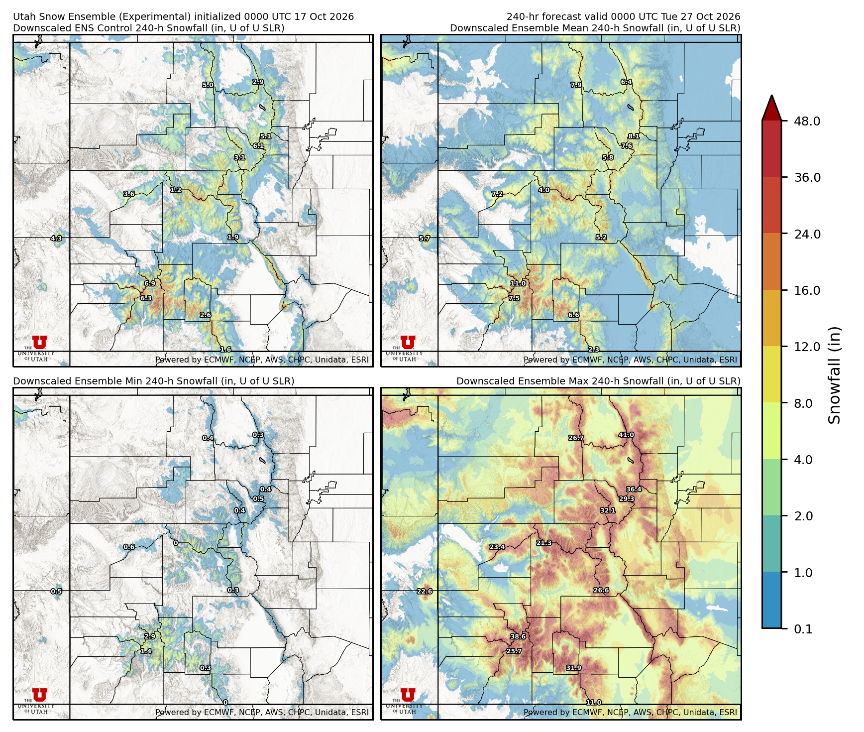 Click to enlarge the NAEFS precipitation Latest NAEFS total precipitation forecast