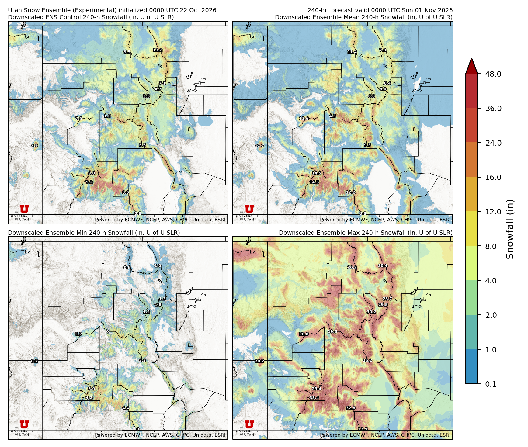 Click to enlarge the NAEFS precipitation Latest NAEFS total precipitation forecast