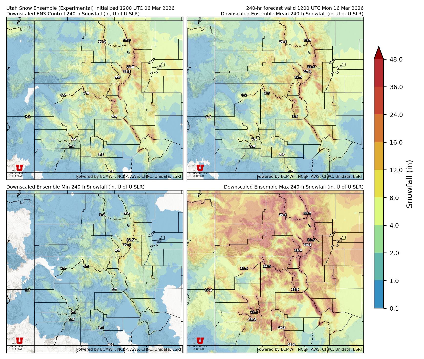 Latest NAEFS total precipitation forecast