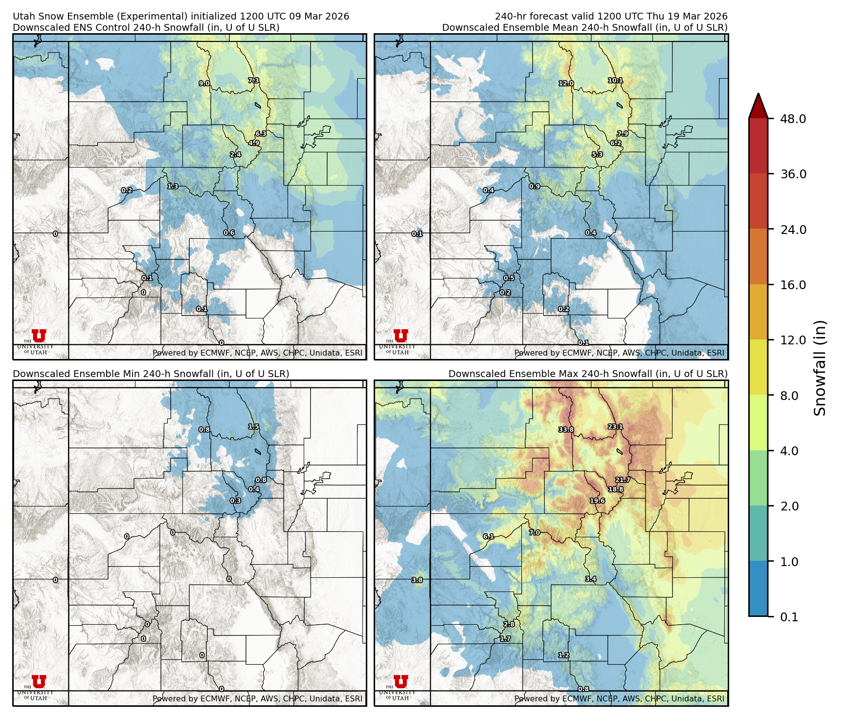 Latest NAEFS total precipitation forecast