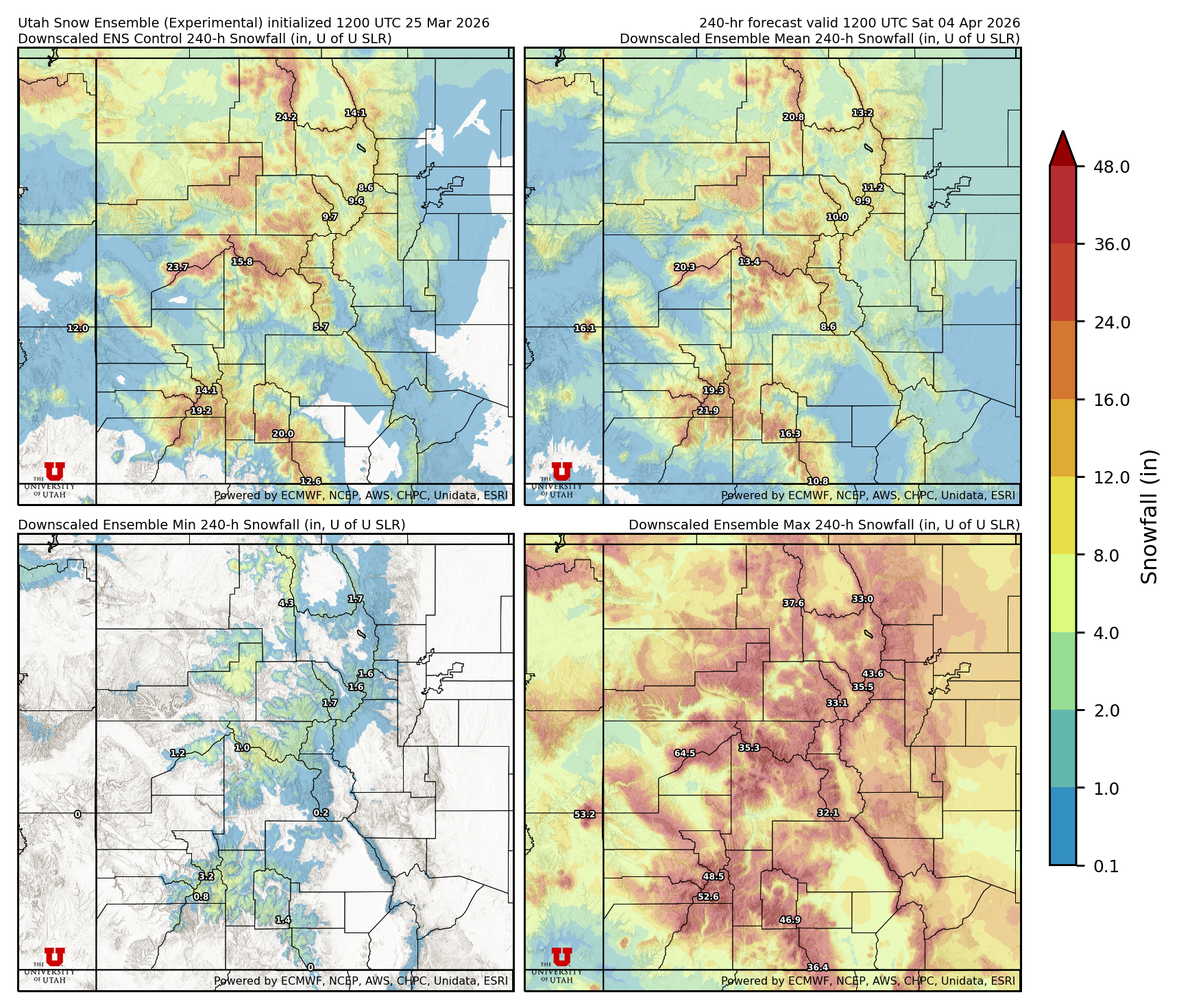 Latest NAEFS total precipitation forecast