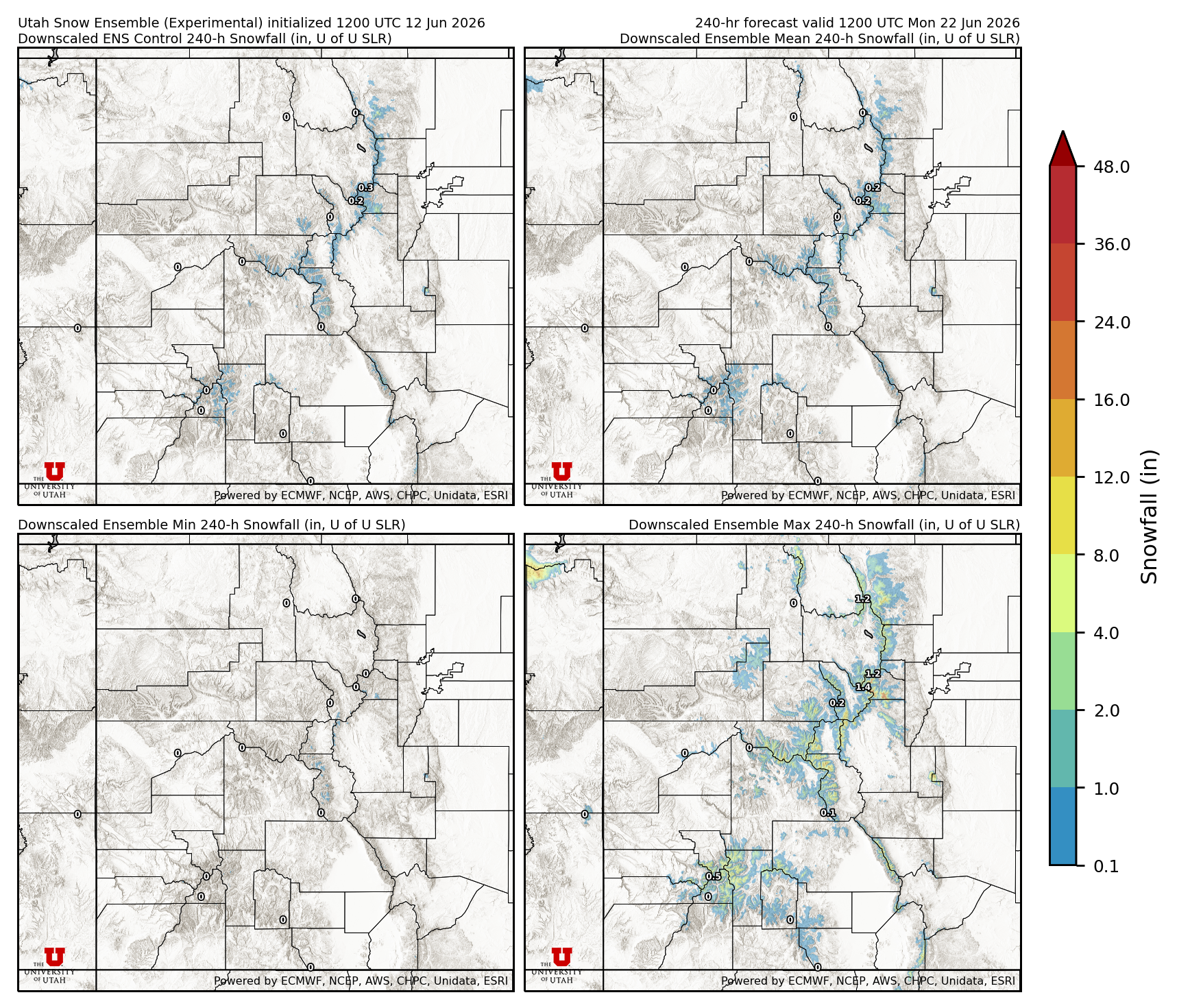 Latest NAEFS total precipitation forecast