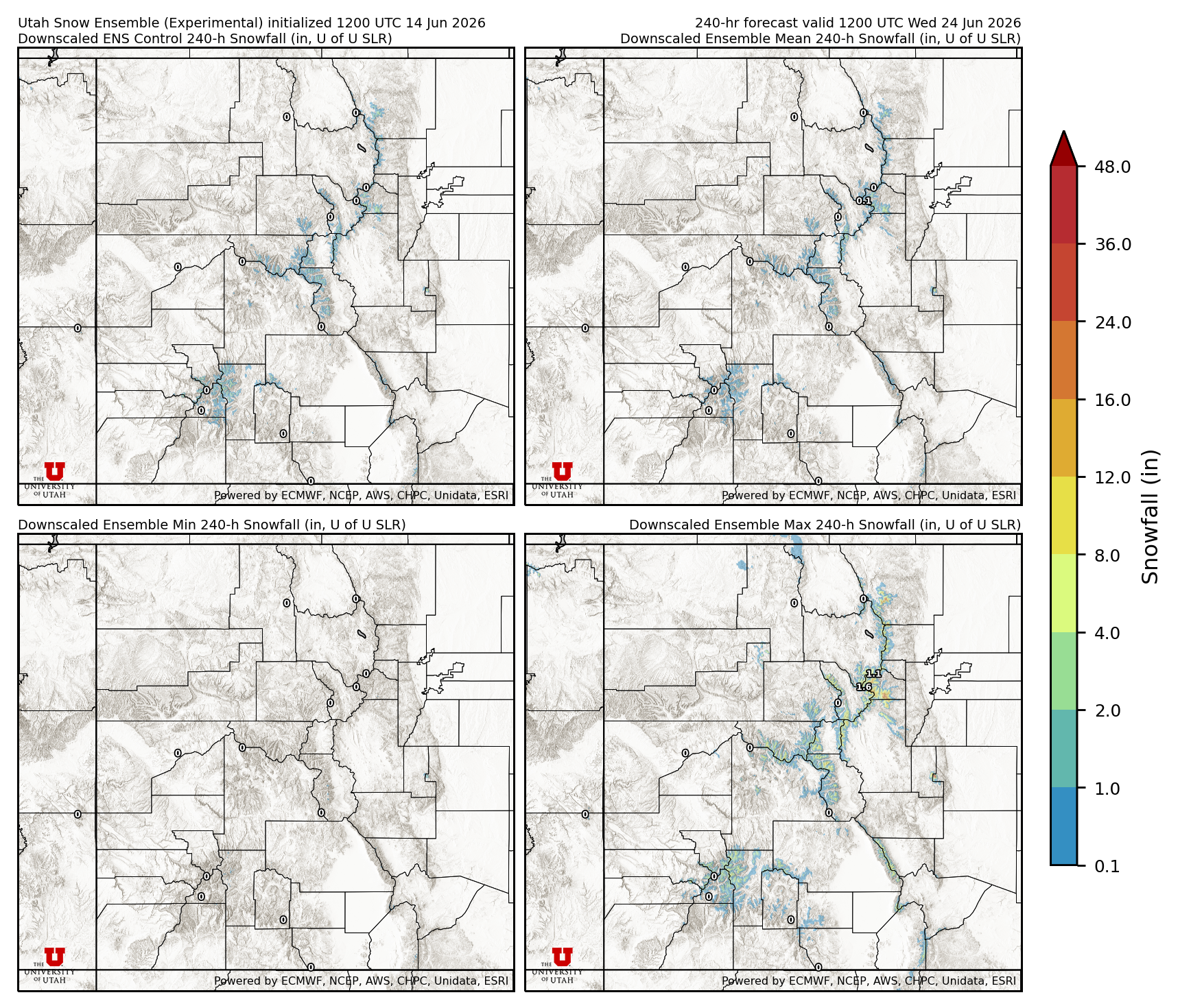 Latest NAEFS total precipitation forecast
