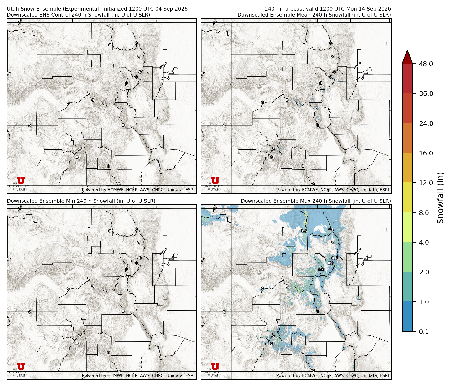 Latest NAEFS total precipitation forecast