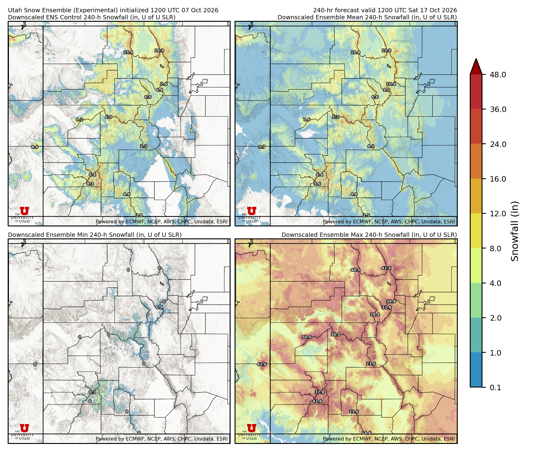 Click to enlarge the NAEFS precipitation Latest NAEFS total precipitation forecast