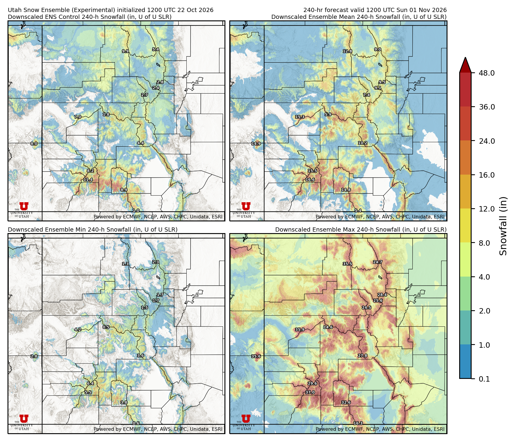 Click to enlarge the NAEFS precipitation Latest NAEFS total precipitation forecast