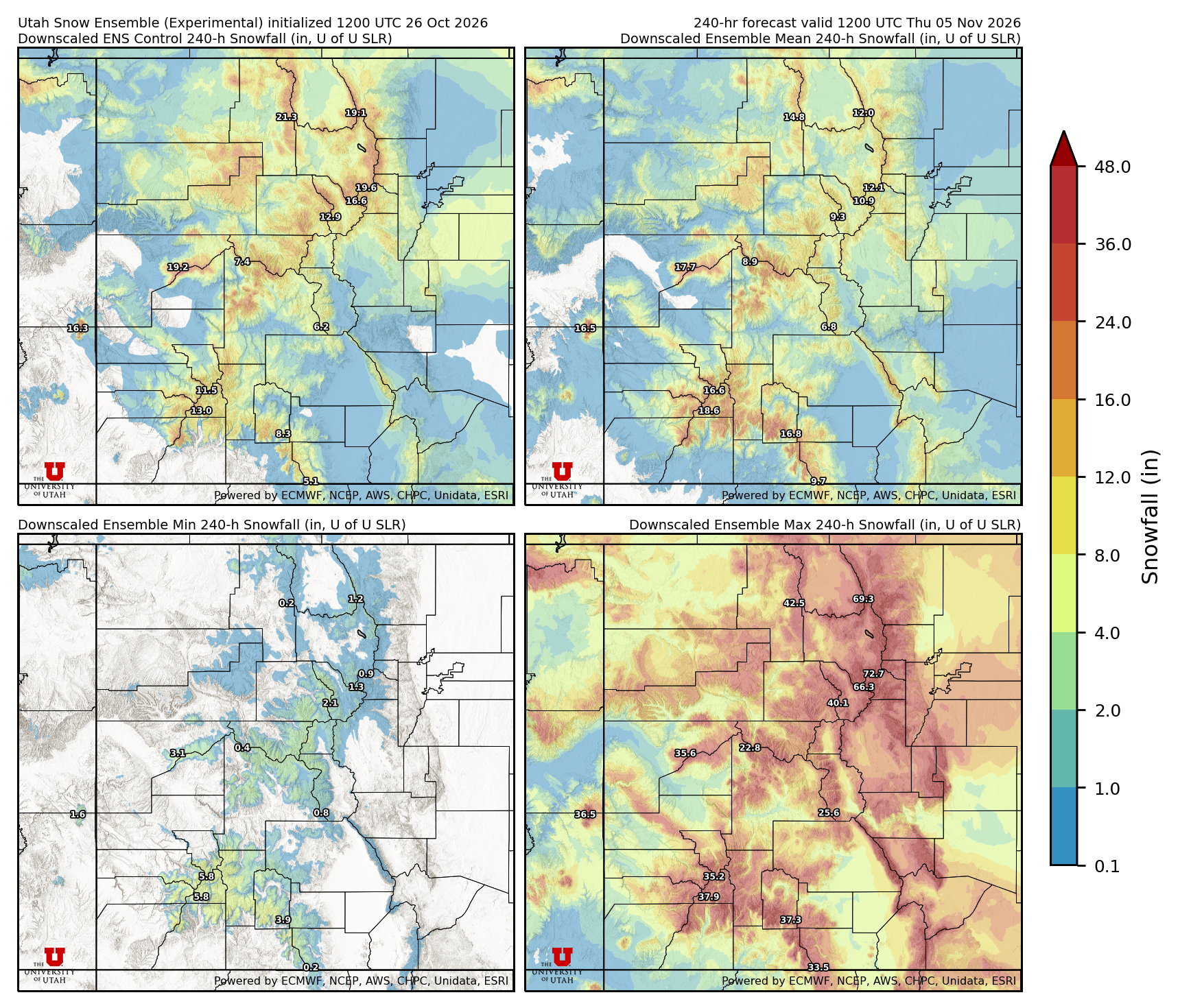 Click to enlarge the NAEFS precipitation Latest NAEFS total precipitation forecast